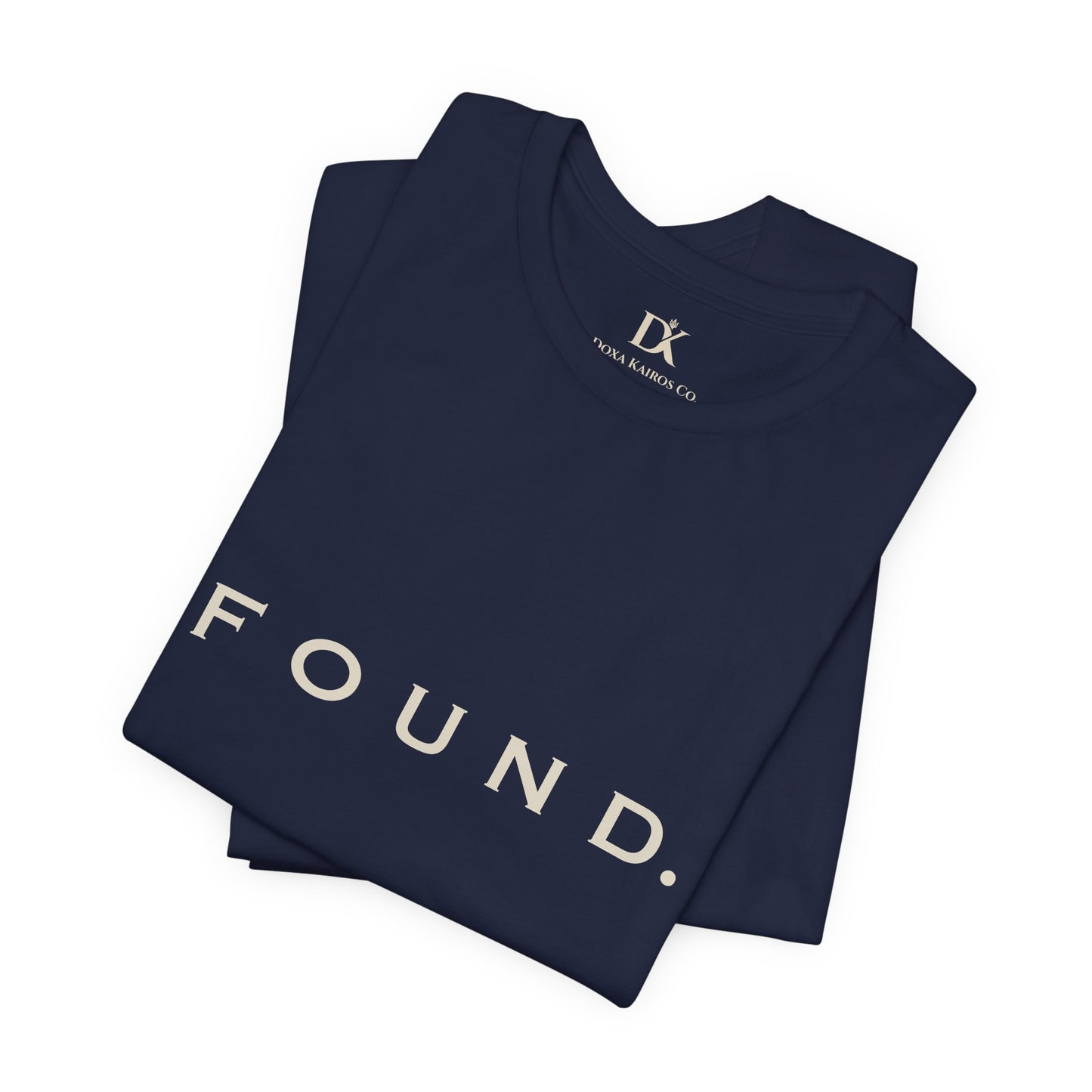 Folded Navy Found Wordmark Doxa Kairos™ T-Shirt