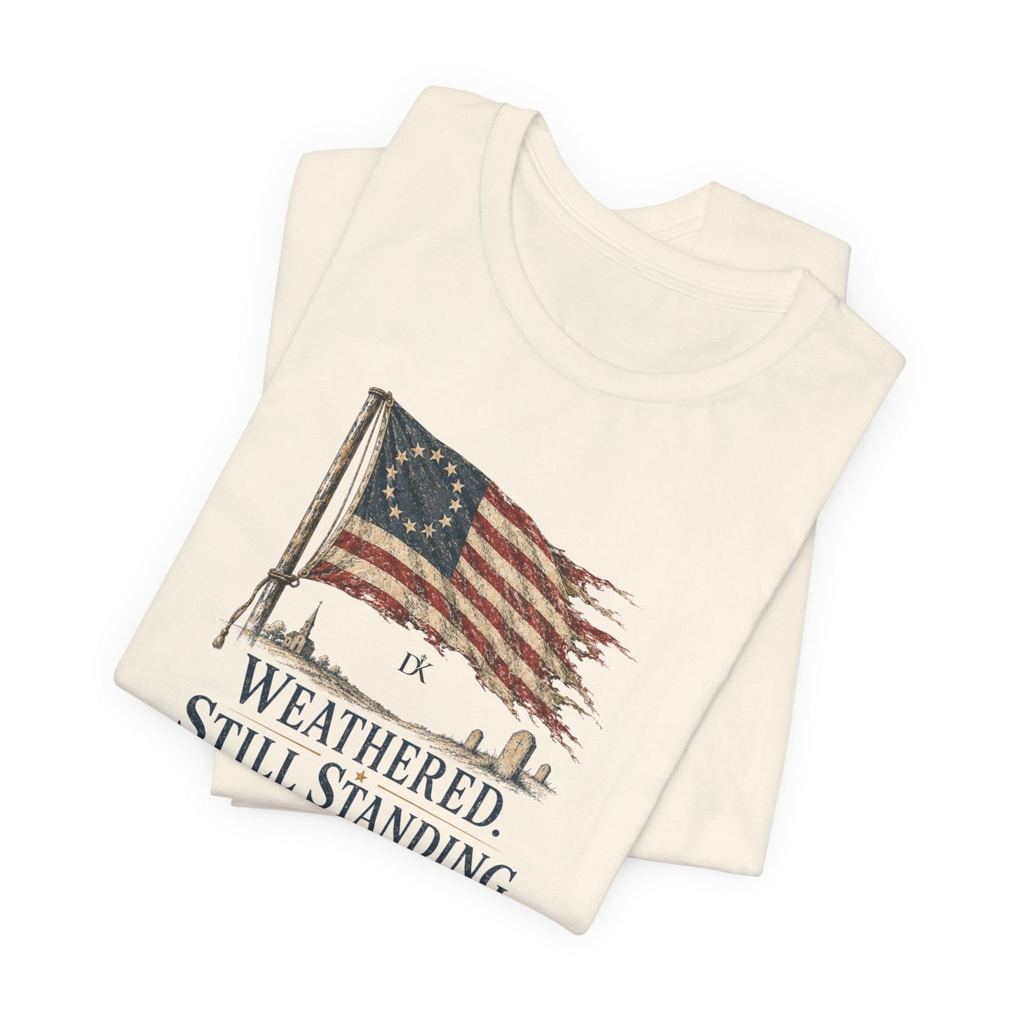 Weathered Still Standing USA 250th | Front Print | Doxa Kairos™ Patriotic T-Shirt