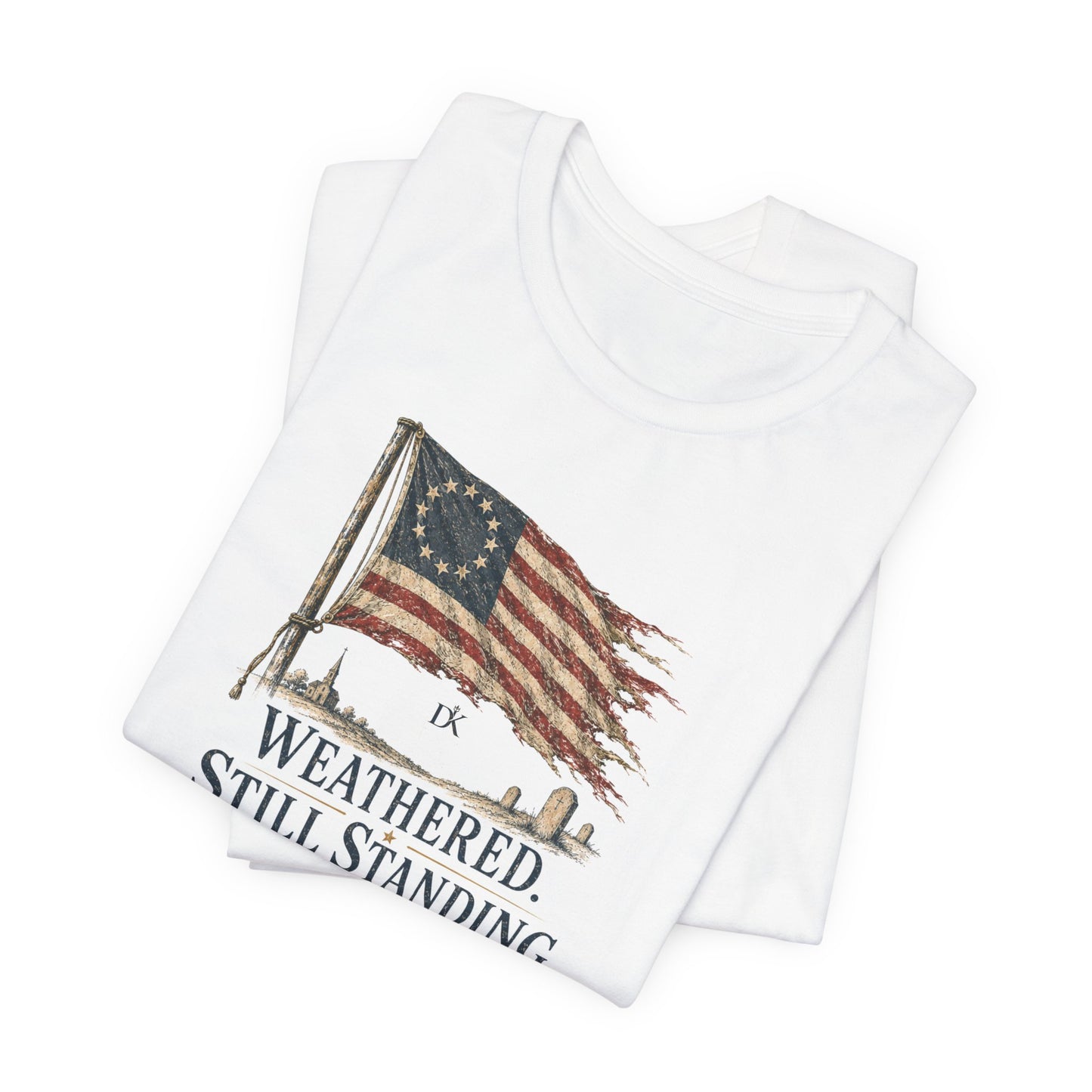 Weathered Still Standing USA 250th | Front Print | Doxa Kairos™ Patriotic T-Shirt