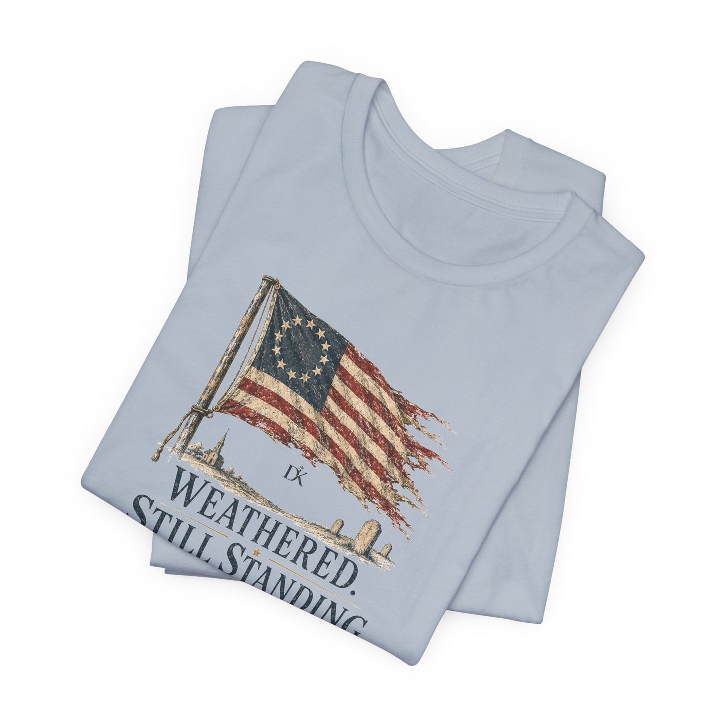 Weathered Still Standing USA 250th | Front Print | Doxa Kairos™ Patriotic T-Shirt