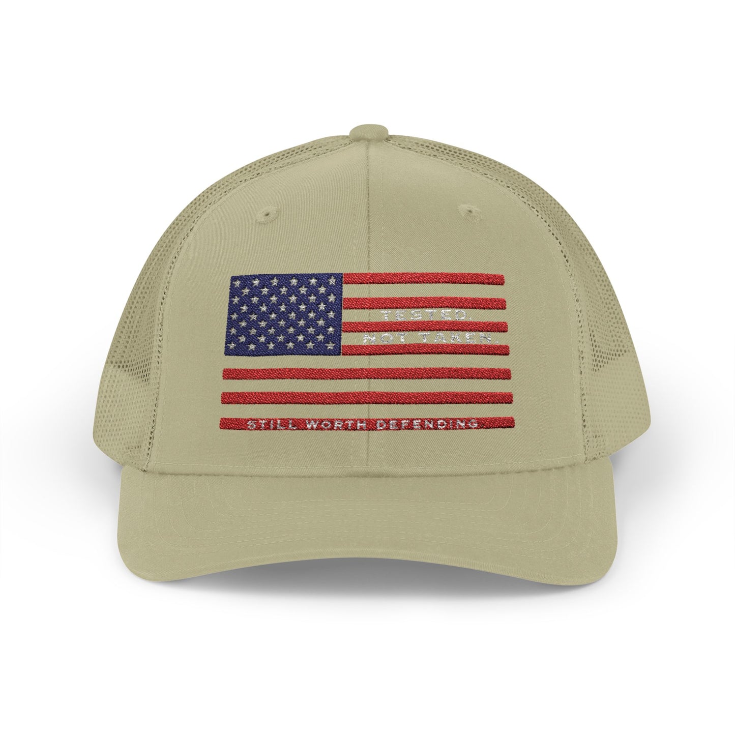 Kahki USA Flag Tested Not Taken Trucker Cap Doxa Kairos™ Hat