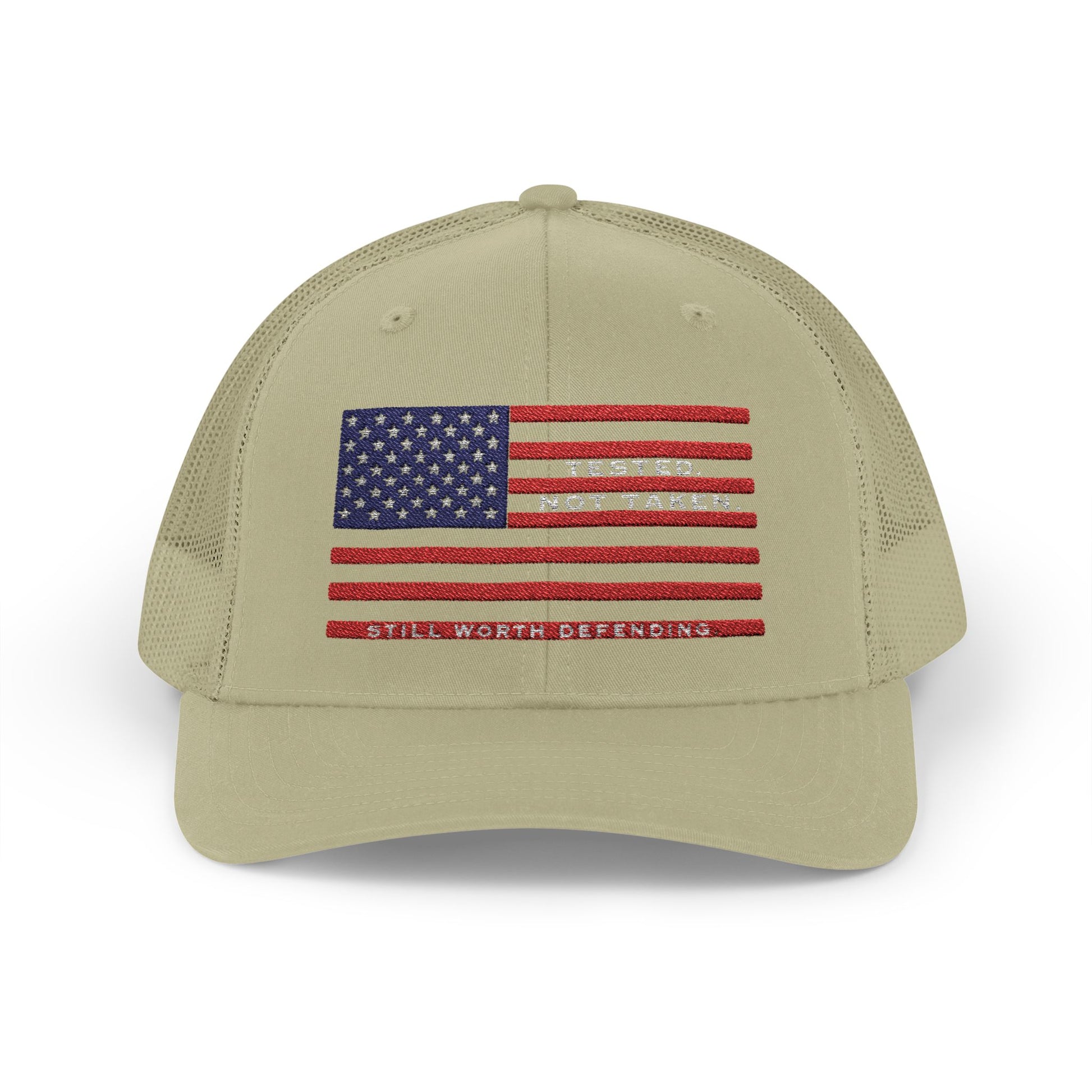 Kahki USA Flag Tested Not Taken Trucker Cap Doxa Kairos™ Hat