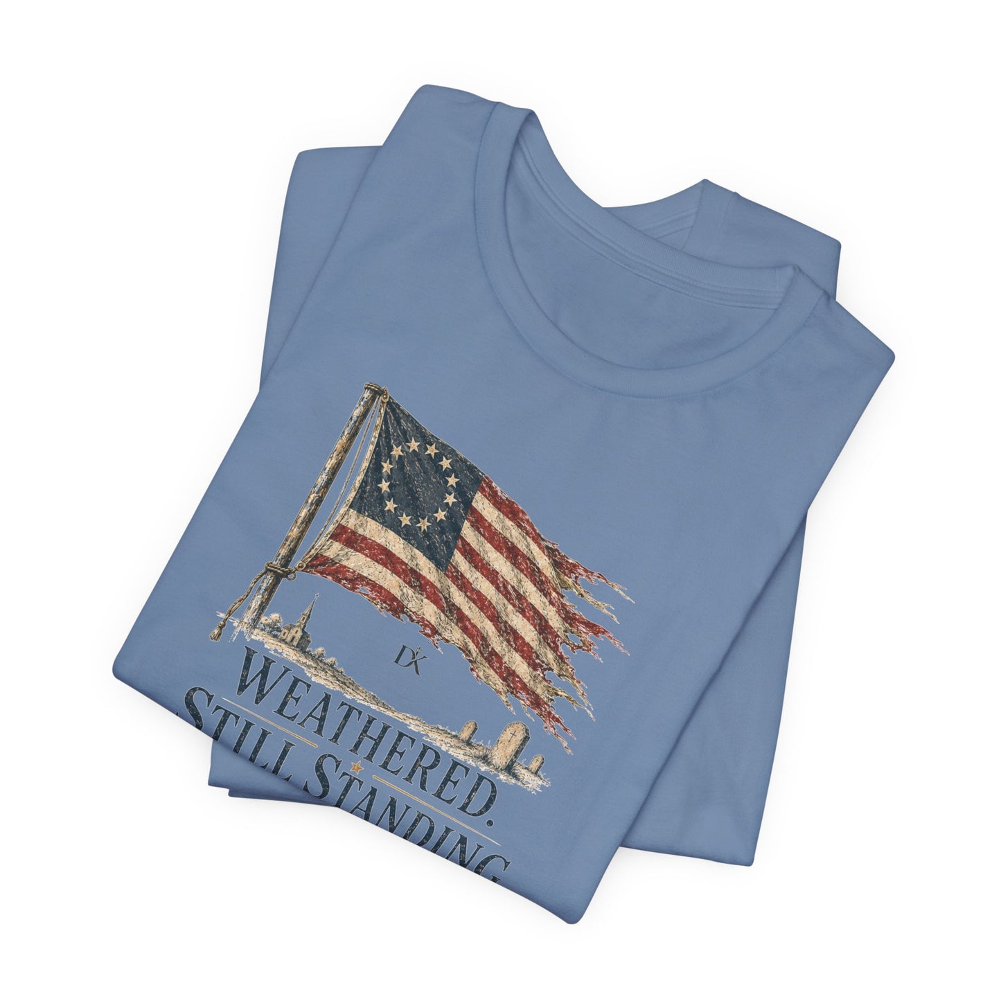 Weathered Still Standing USA 250th | Front Print | Doxa Kairos™ Patriotic T-Shirt