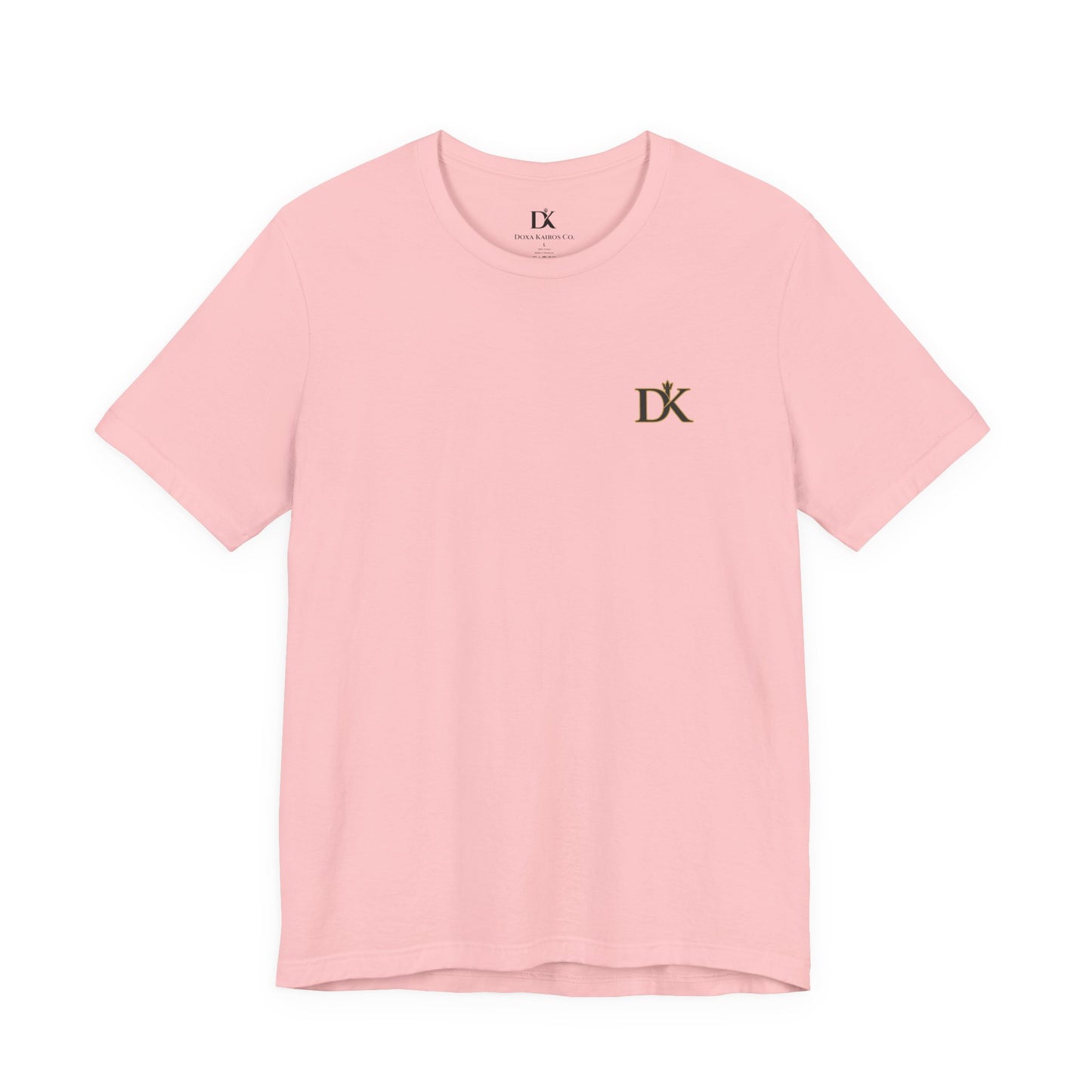 Front Logo of Pink Rise and Reign Shield Doxa Kairos™ T-Shirt