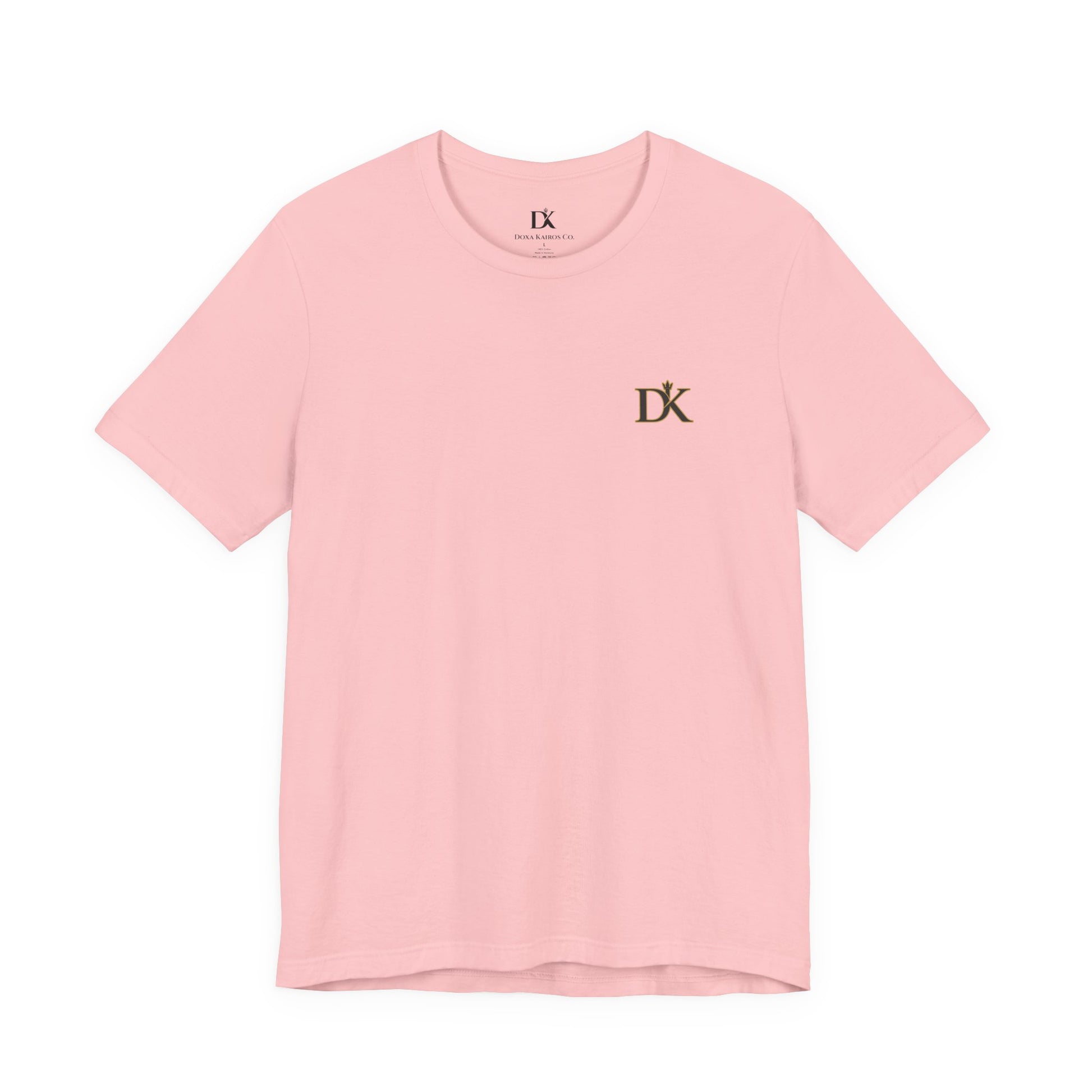 Front Logo of Pink Rise and Reign Shield Doxa Kairos™ T-Shirt