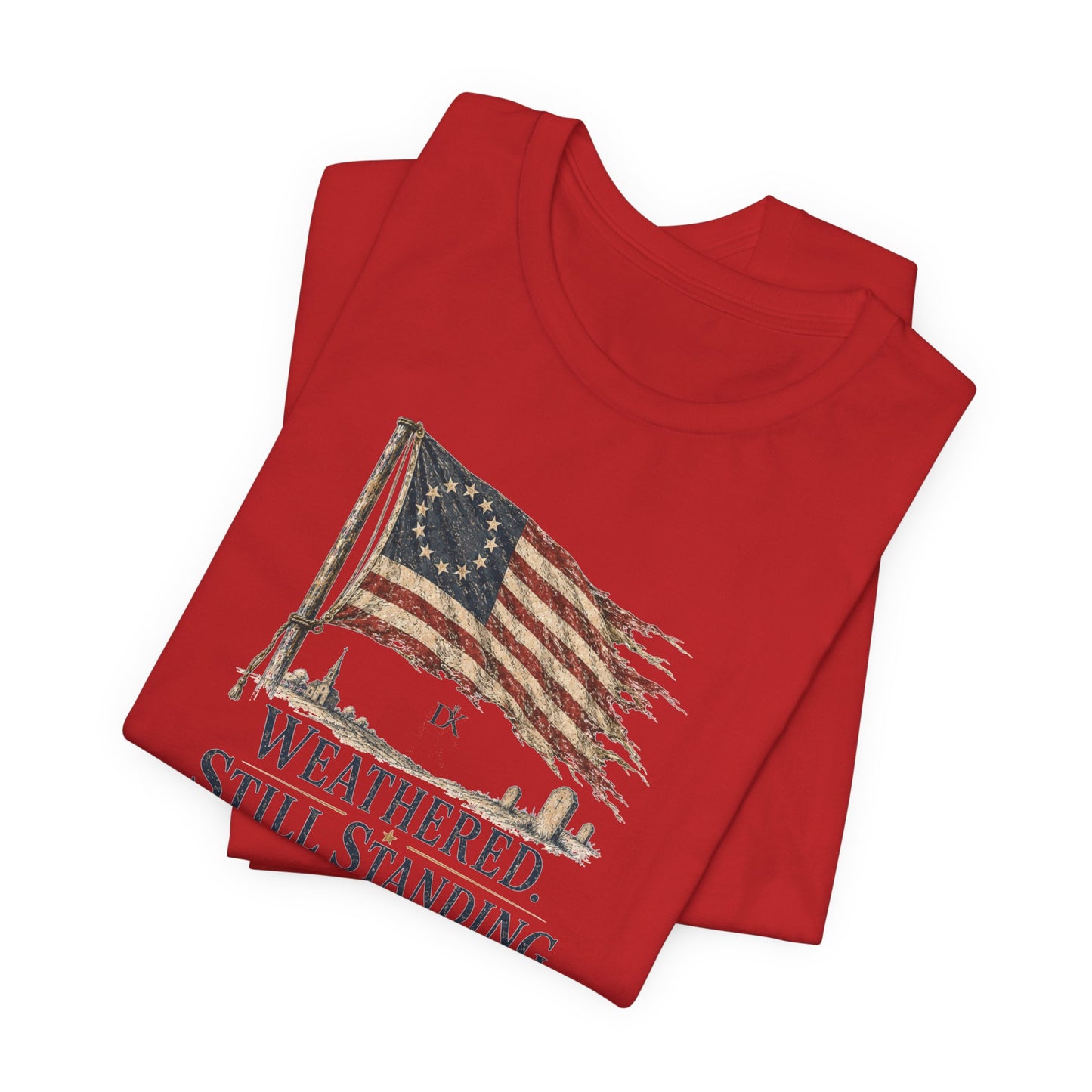 Weathered Still Standing USA 250th | Front Print | Doxa Kairos™ Patriotic T-Shirt