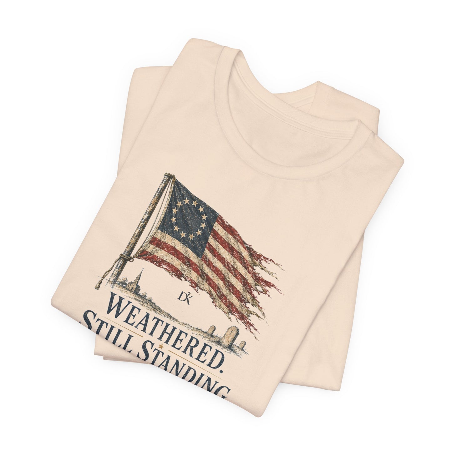 Weathered Still Standing USA 250th | Front Print | Doxa Kairos™ Patriotic T-Shirt