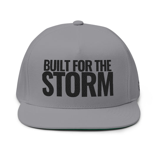 Front of Grey Built For The Storm Black Letters  Doxa Kairos™ Hat