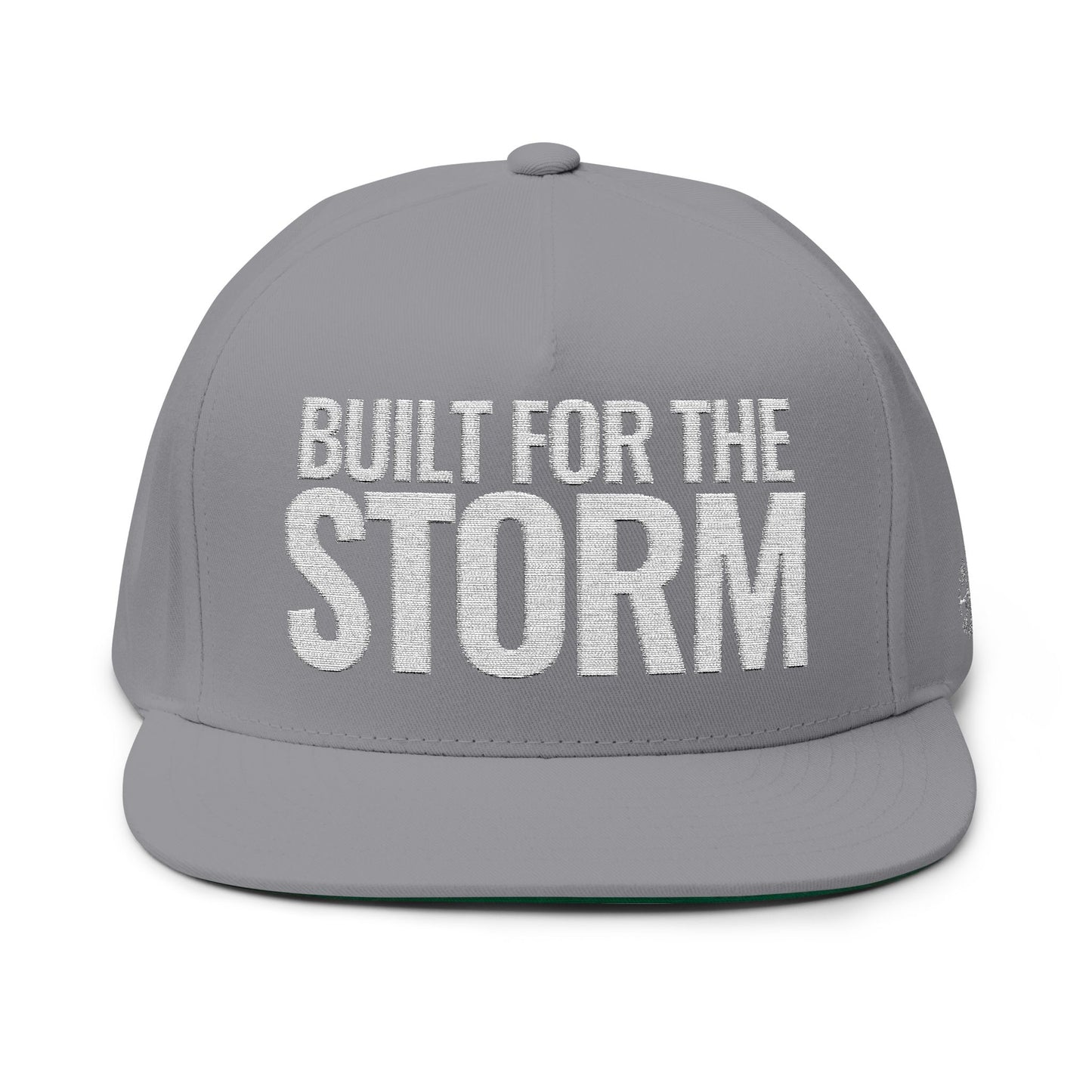 Front of Grey Built for the storm white letters  Doxa Kairos™ Hat