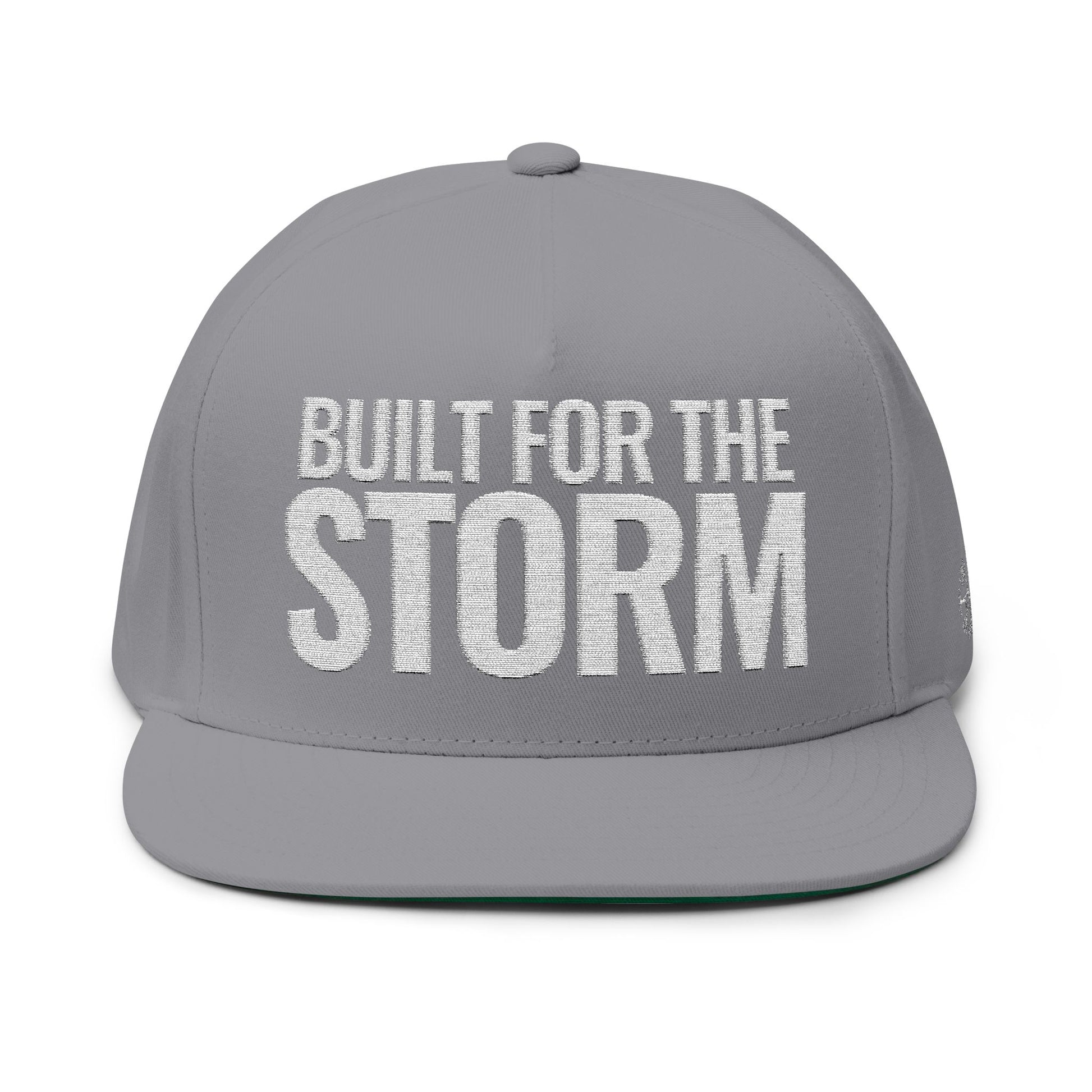 Front of Grey Built for the storm white letters  Doxa Kairos™ Hat
