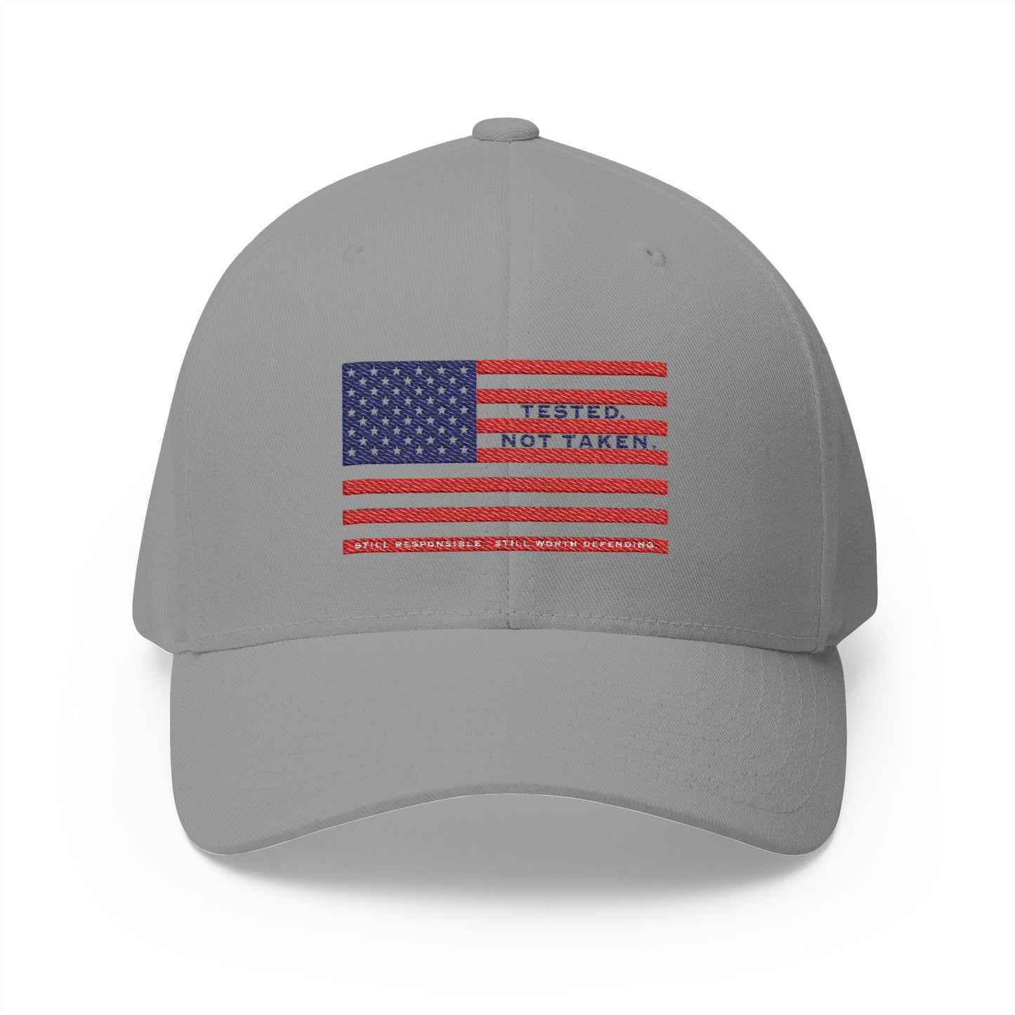 Front of Light Grey Tested Not Take Flag  Doxa Kairos™ Hat