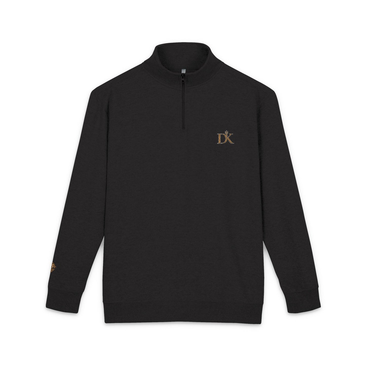 Black Embroidered Doxa Kairos Monogram Fleece Pullover w/lion on right sleeve