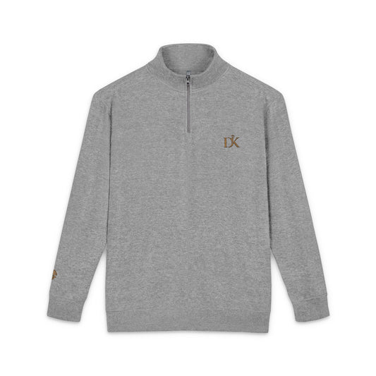 Grey Embroidered Doxa Kairos Monogram Fleece Pullover w/lion on right sleeve