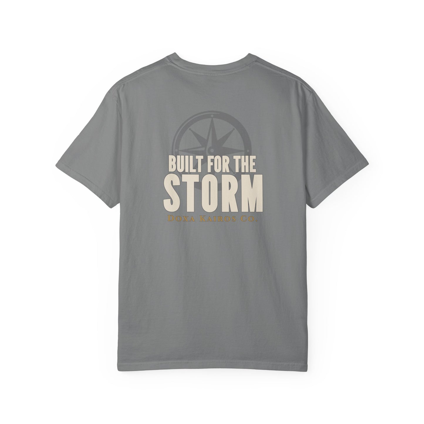 Back of Grey Built for the Storm  Doxa Kairos™ Signature T-Shirt