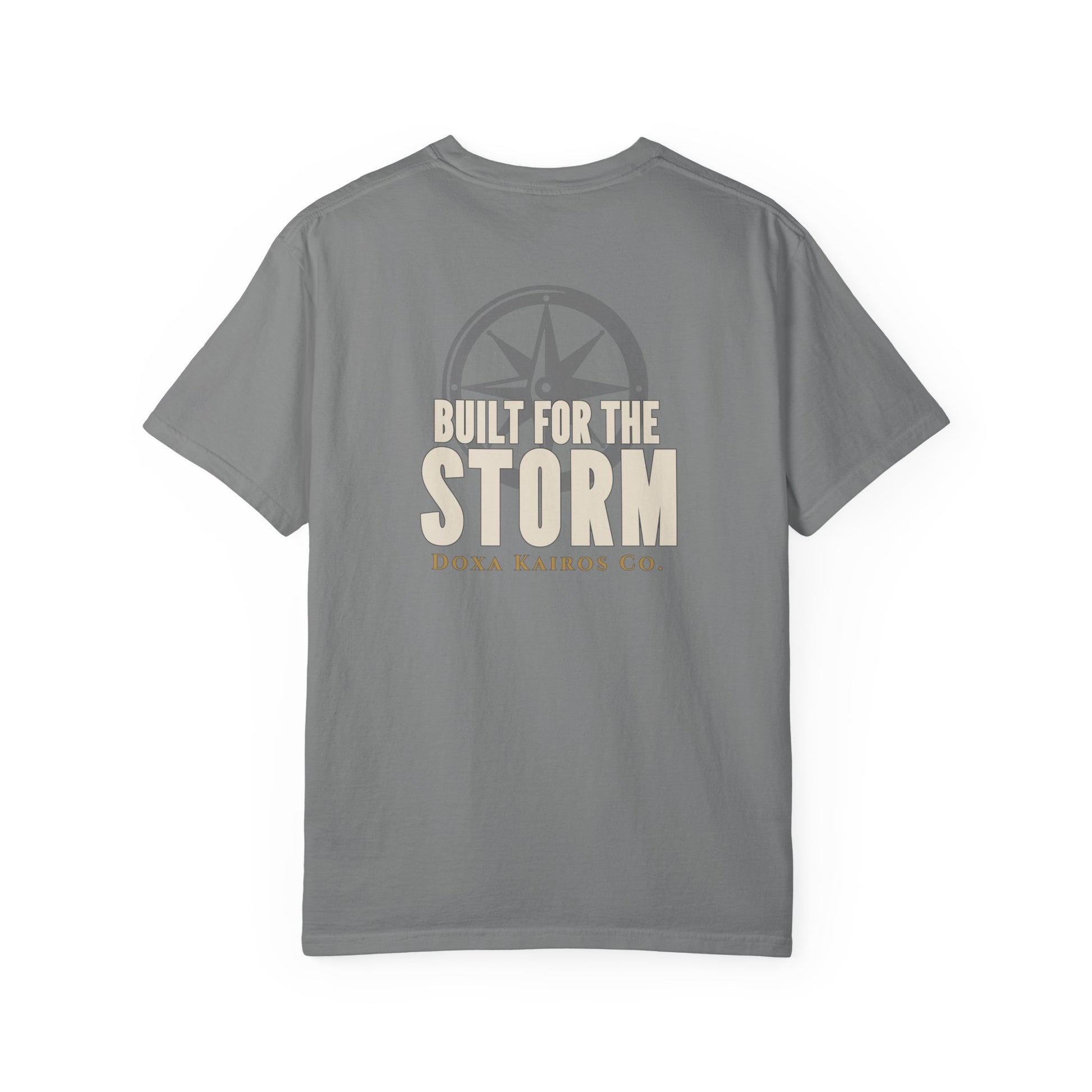 Back of Grey Built for the Storm  Doxa Kairos™ Signature T-Shirt