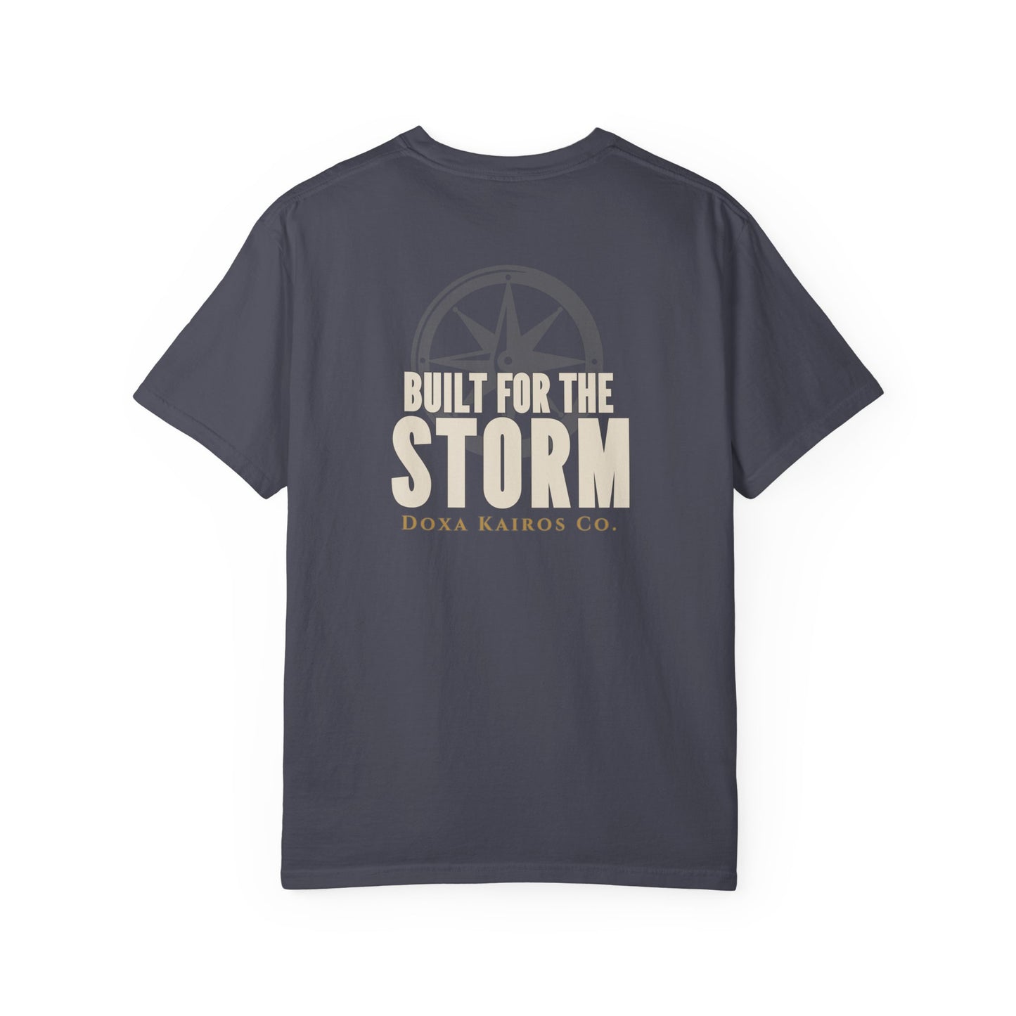 Back of Navy Built for the Storm  Doxa Kairos™ Signature T-Shirt