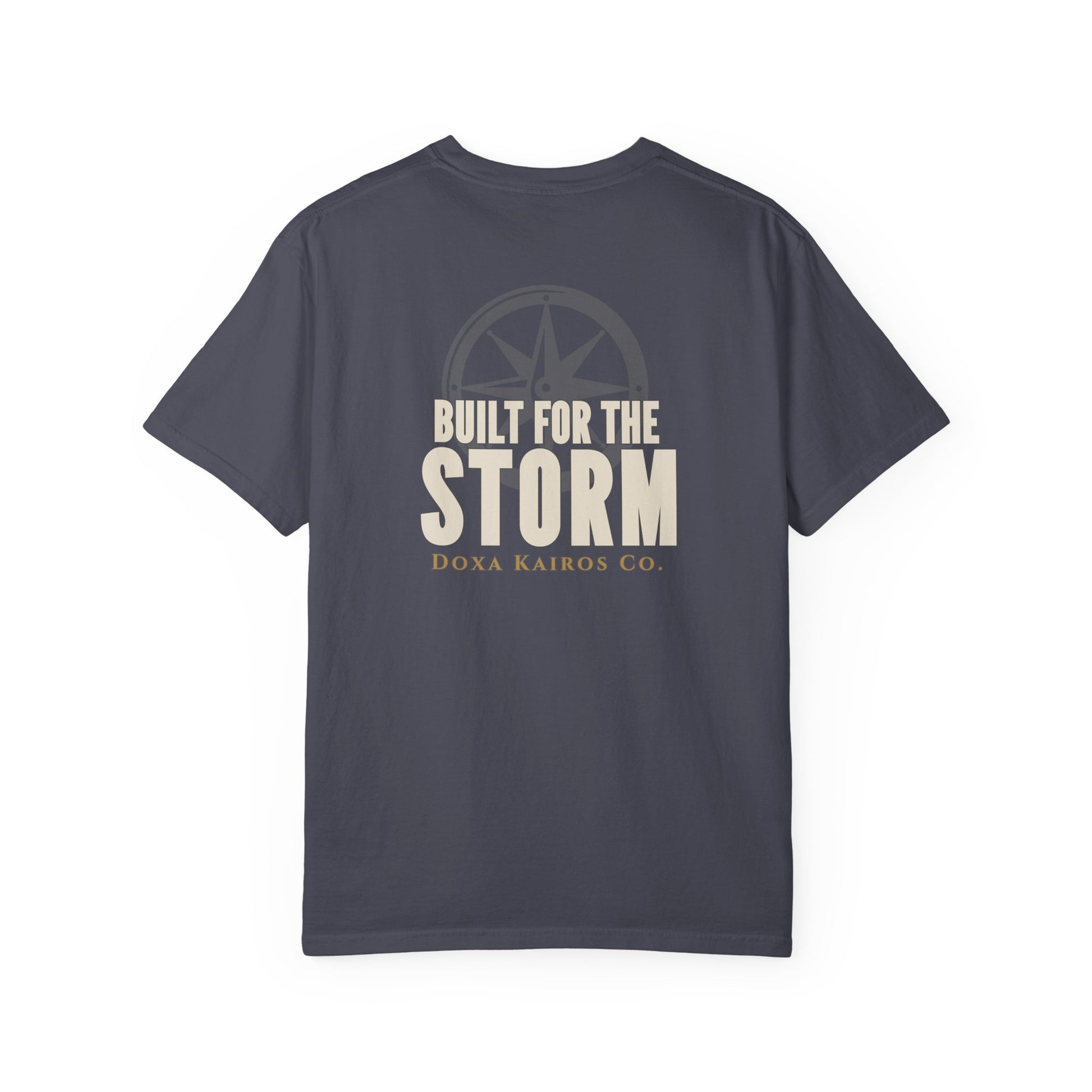 Back of Navy Built for the Storm  Doxa Kairos™ Signature T-Shirt