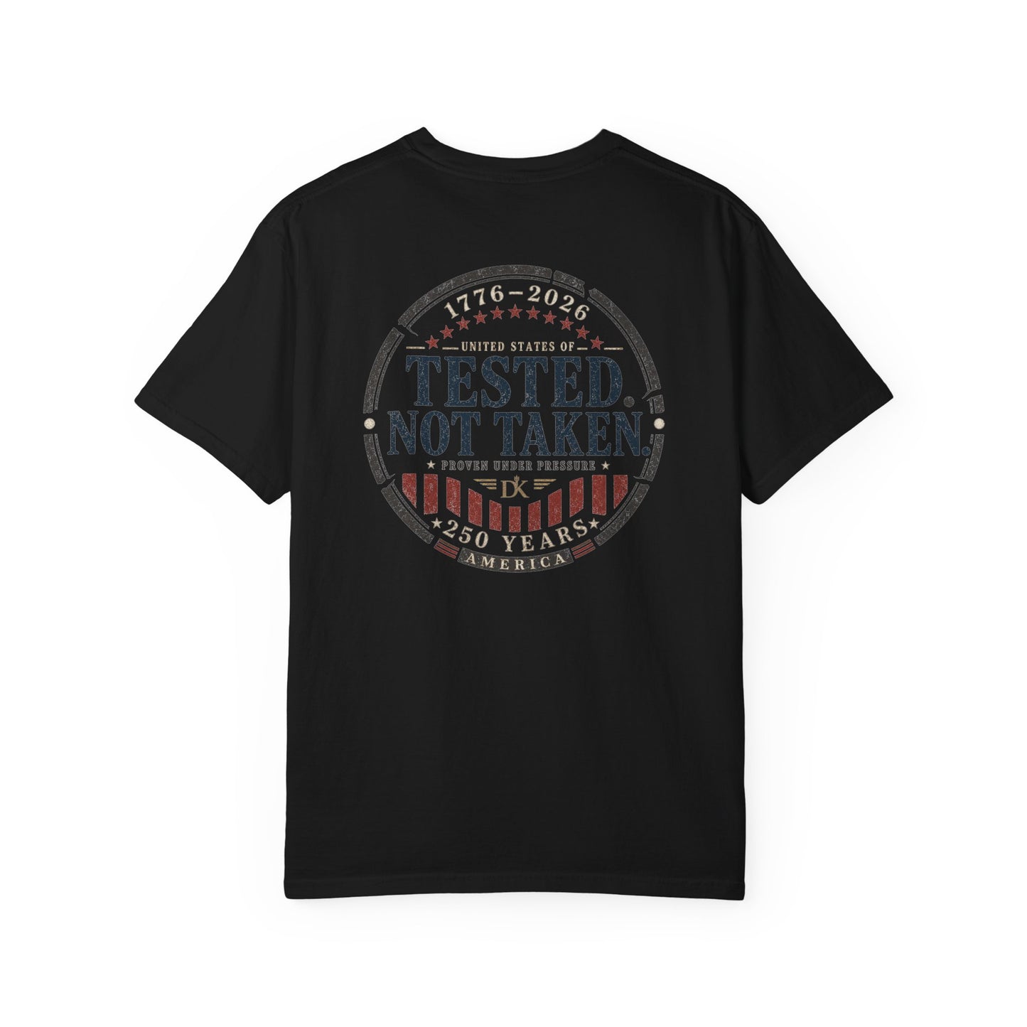 Back of Black Tested Not Taken  Doxa Kairos™ Signature T-Shirt