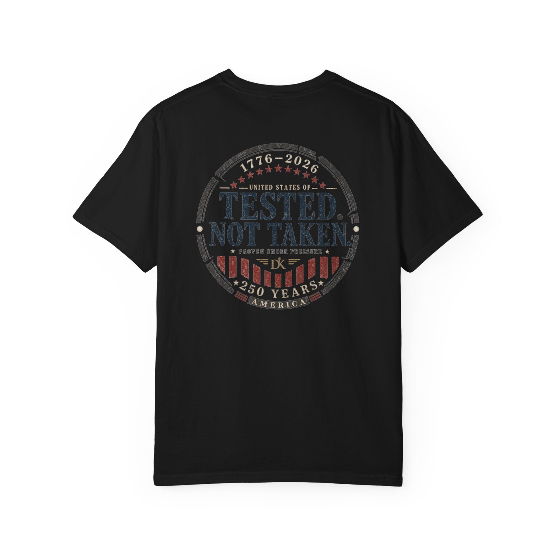 Back of Black Tested Not Taken  Doxa Kairos™ Signature T-Shirt
