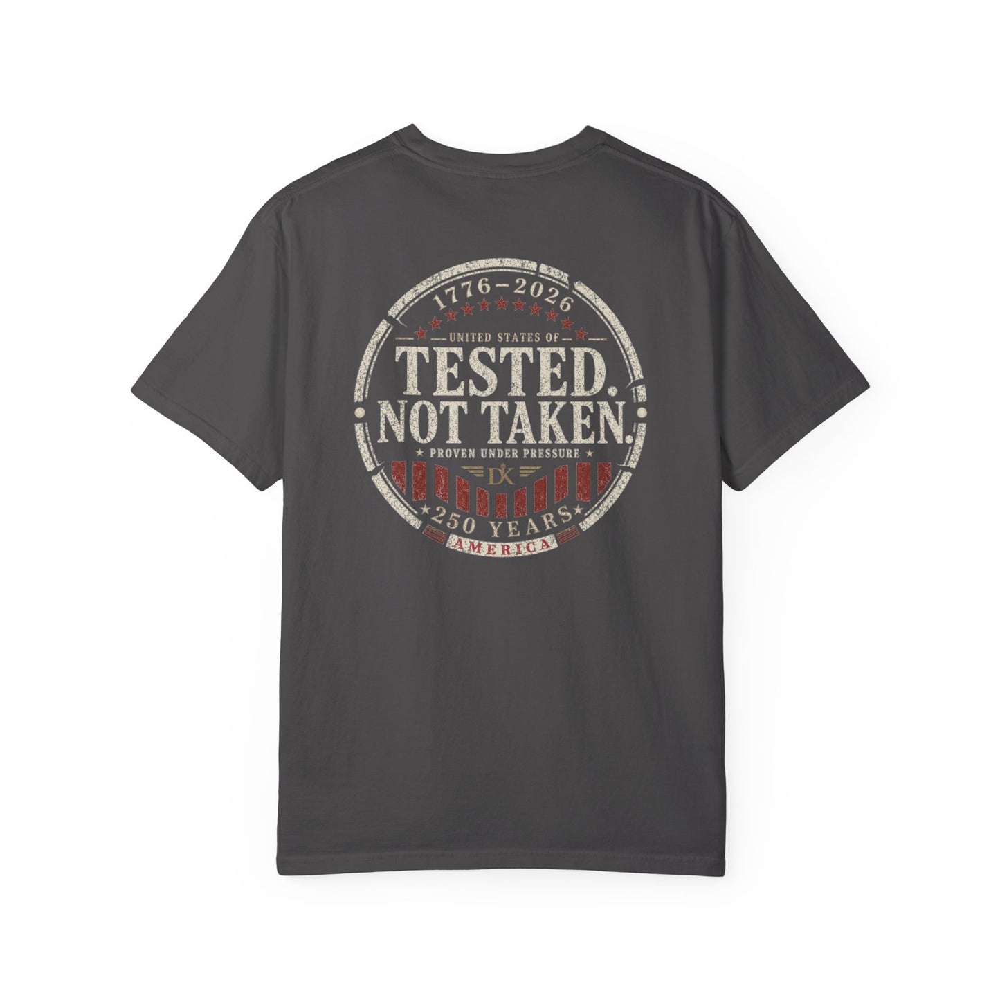 Back of Grey Tested Not Taken  Doxa Kairos™ Signature T-Shirt