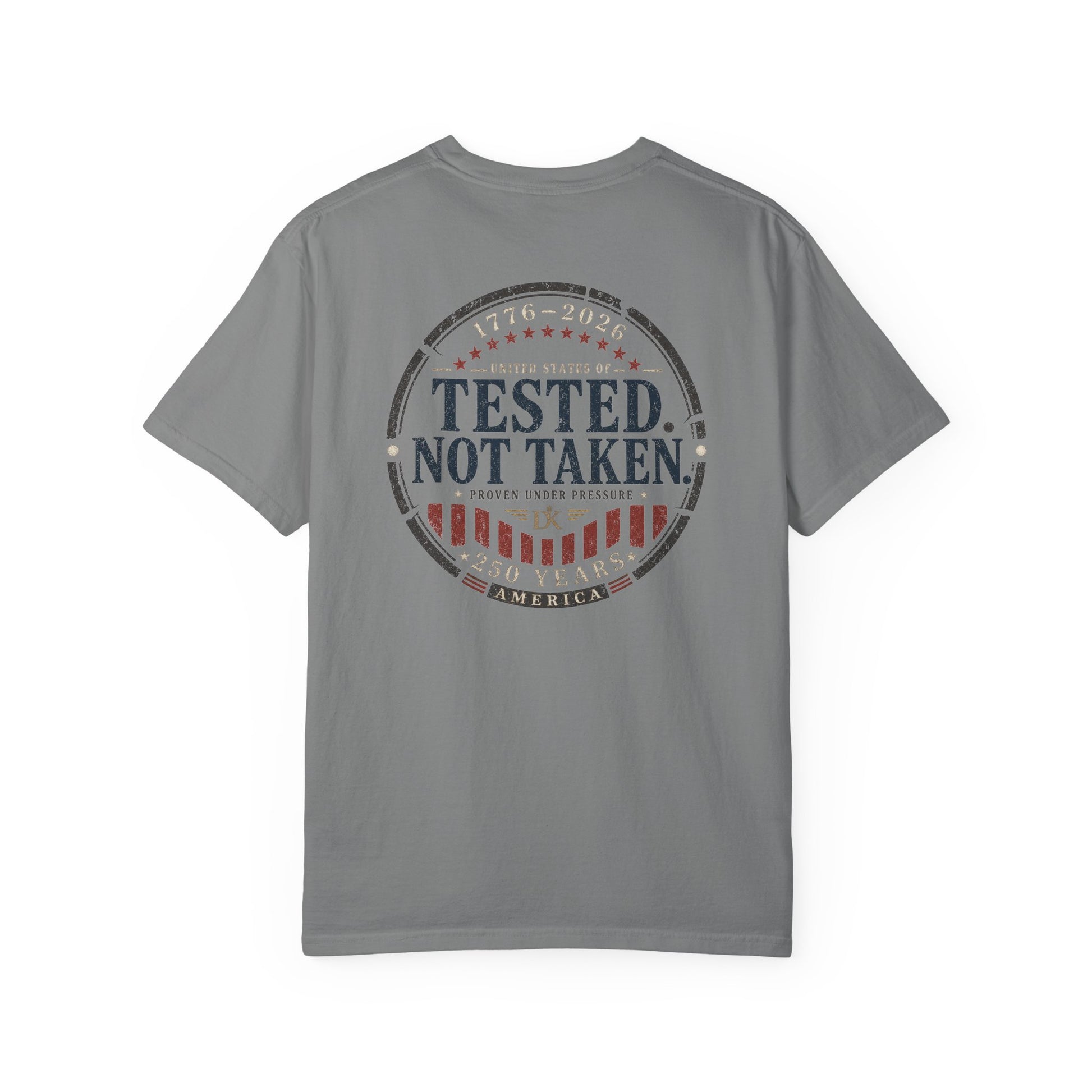 Back of Grey Tested Not Taken  Doxa Kairos™ Signature T-Shirt
