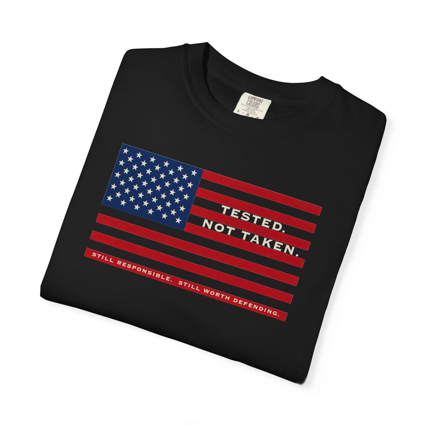 Folded Black Tested Not Taken  Doxa Kairos™ Signature T-Shirt