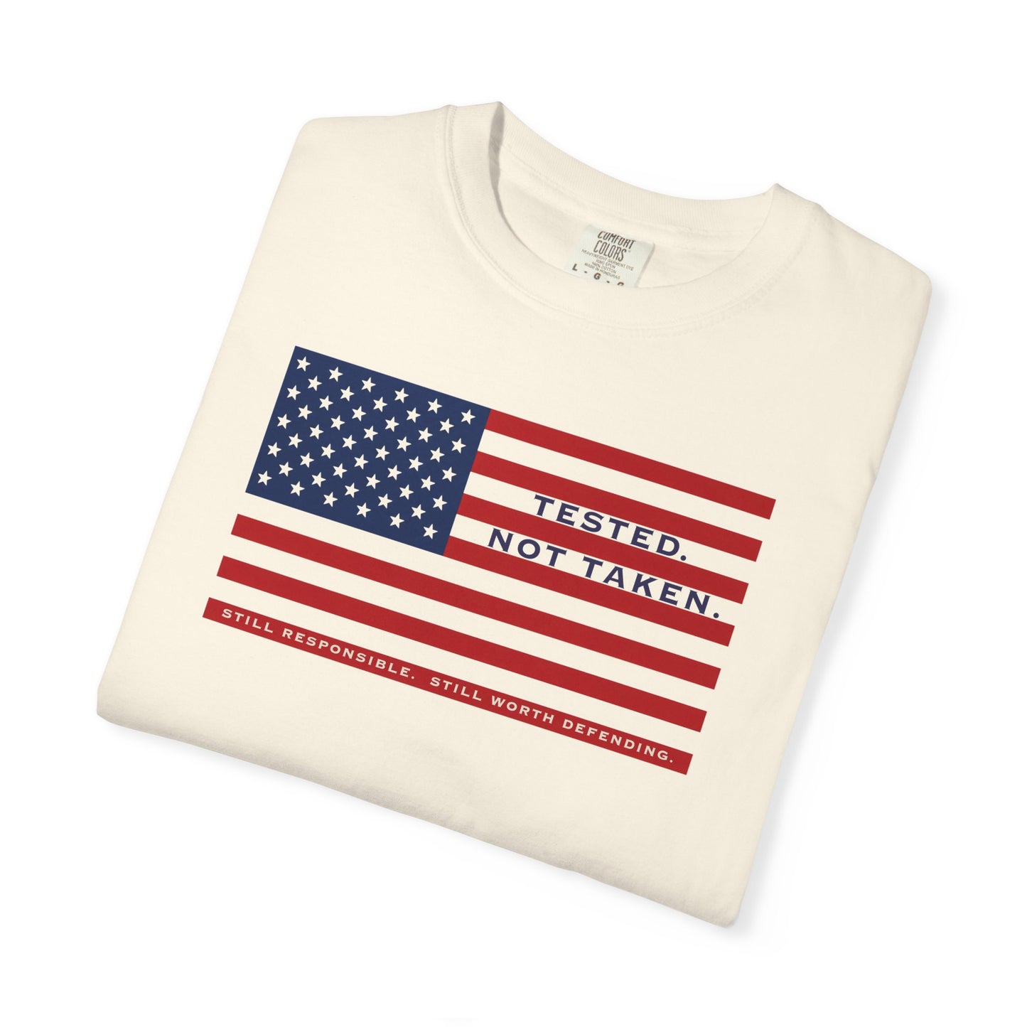 Folded Ivory Tested Not Taken  Doxa Kairos™ Signature T-Shirt