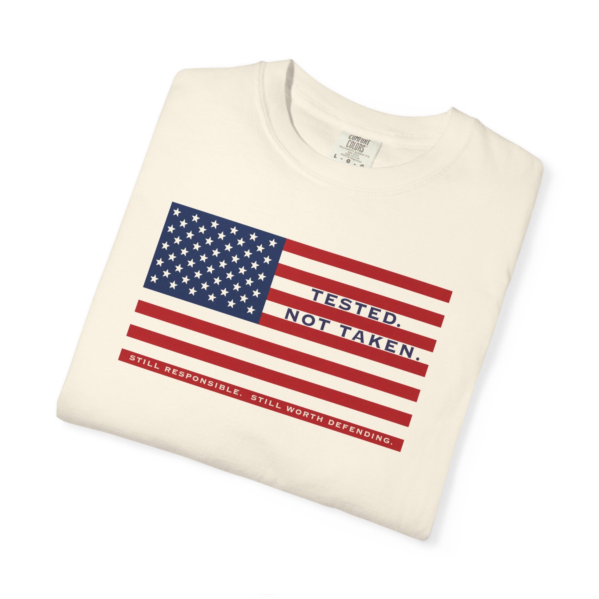 Folded Ivory Tested Not Taken  Doxa Kairos™ Signature T-Shirt