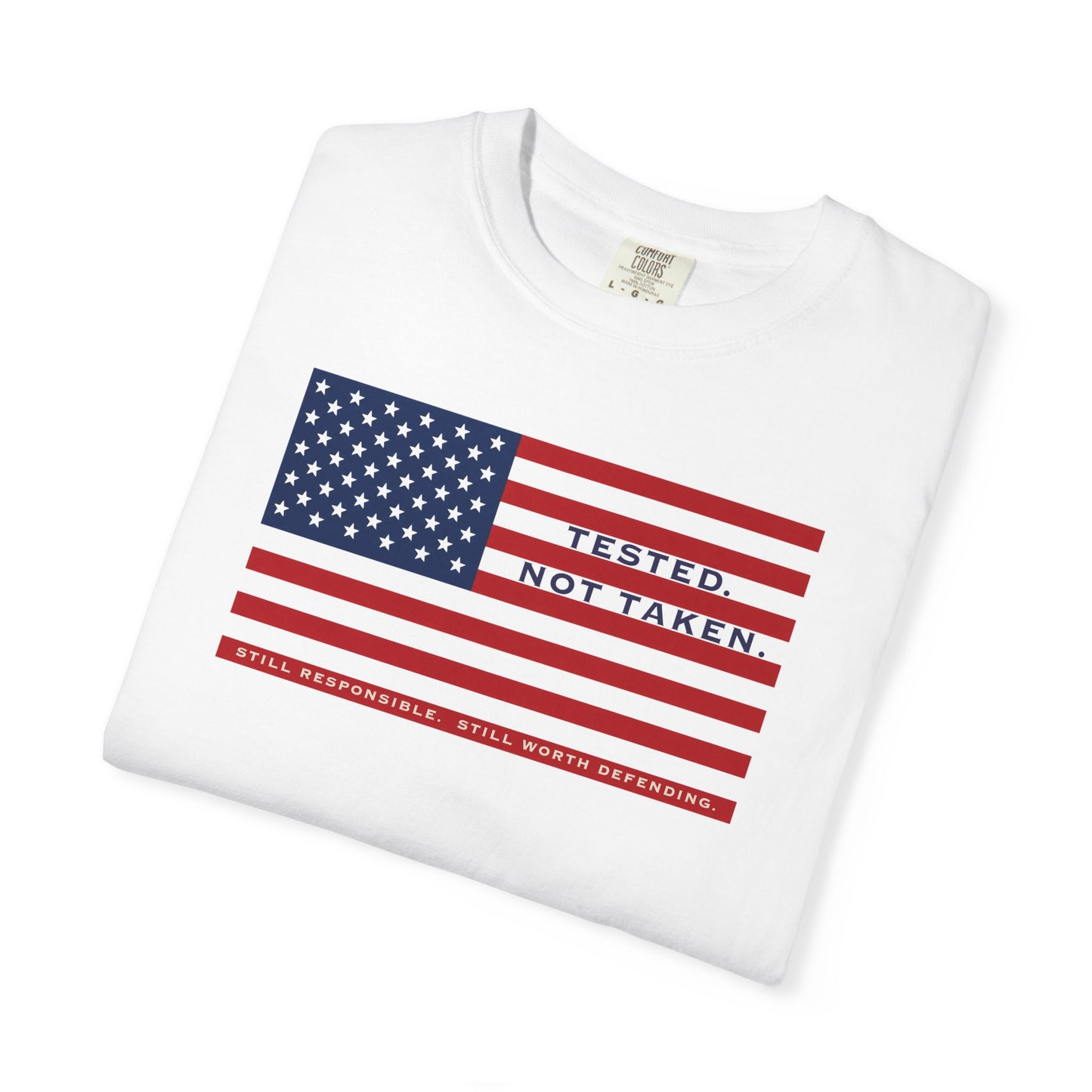 Folded White Tested Not Taken  Doxa Kairos™ Signature T-Shirt