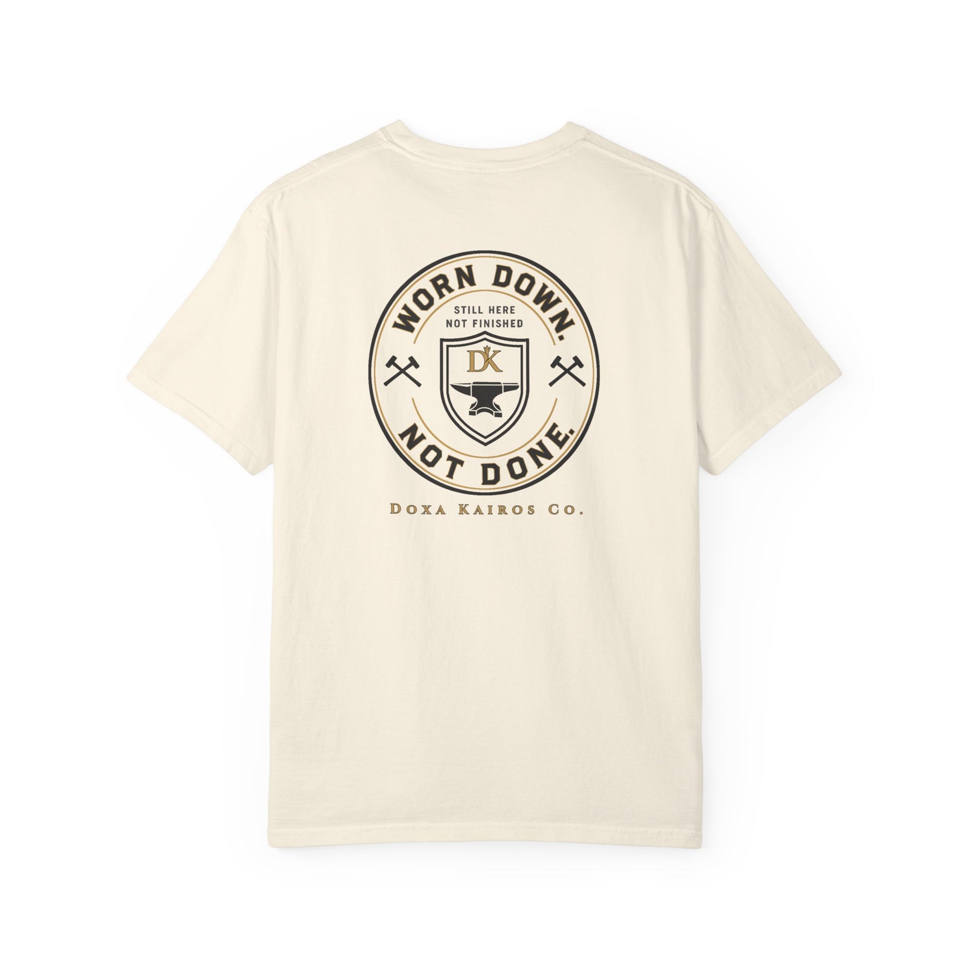 Back of Ivory Worn Down Not Done Doxa Kairos™ Signature T-Shirt