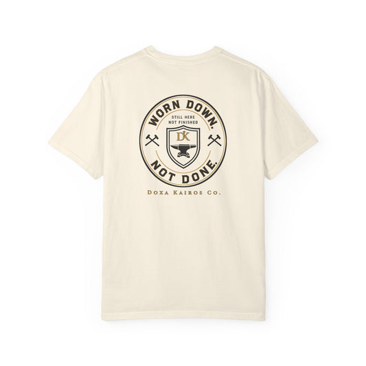 Back of Ivory Worn Down Not Done Doxa Kairos™ Signature T-Shirt