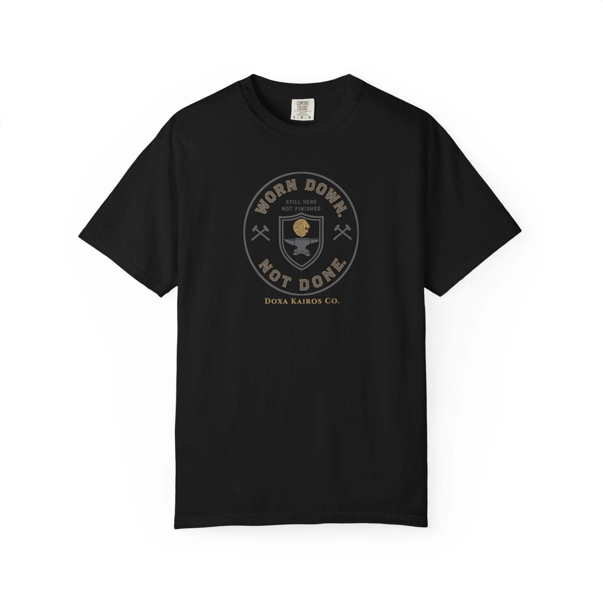 Front of Black Worn Down Not Done  Doxa Kairos™ Signature T-Shirt