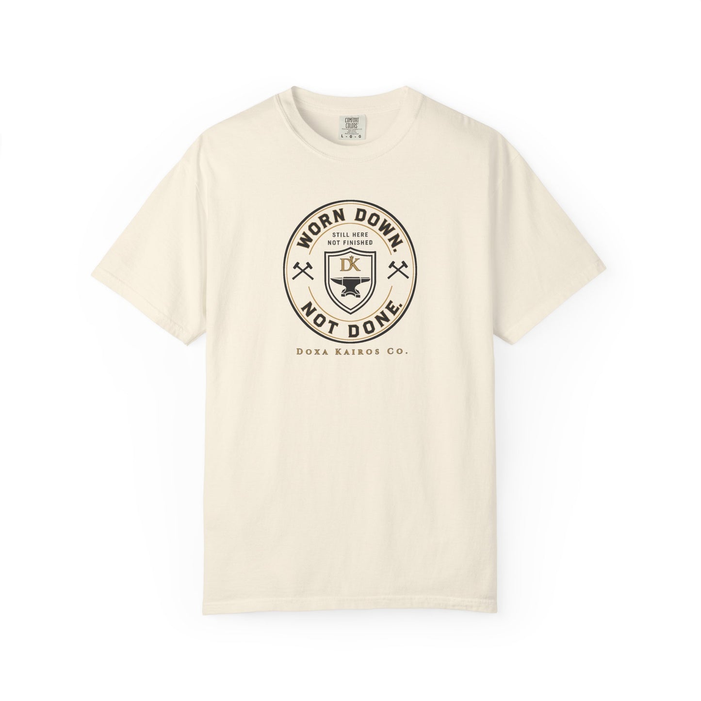 Front of Ivory Worn Down Not Done  Doxa Kairos™ Signature T-Shirt