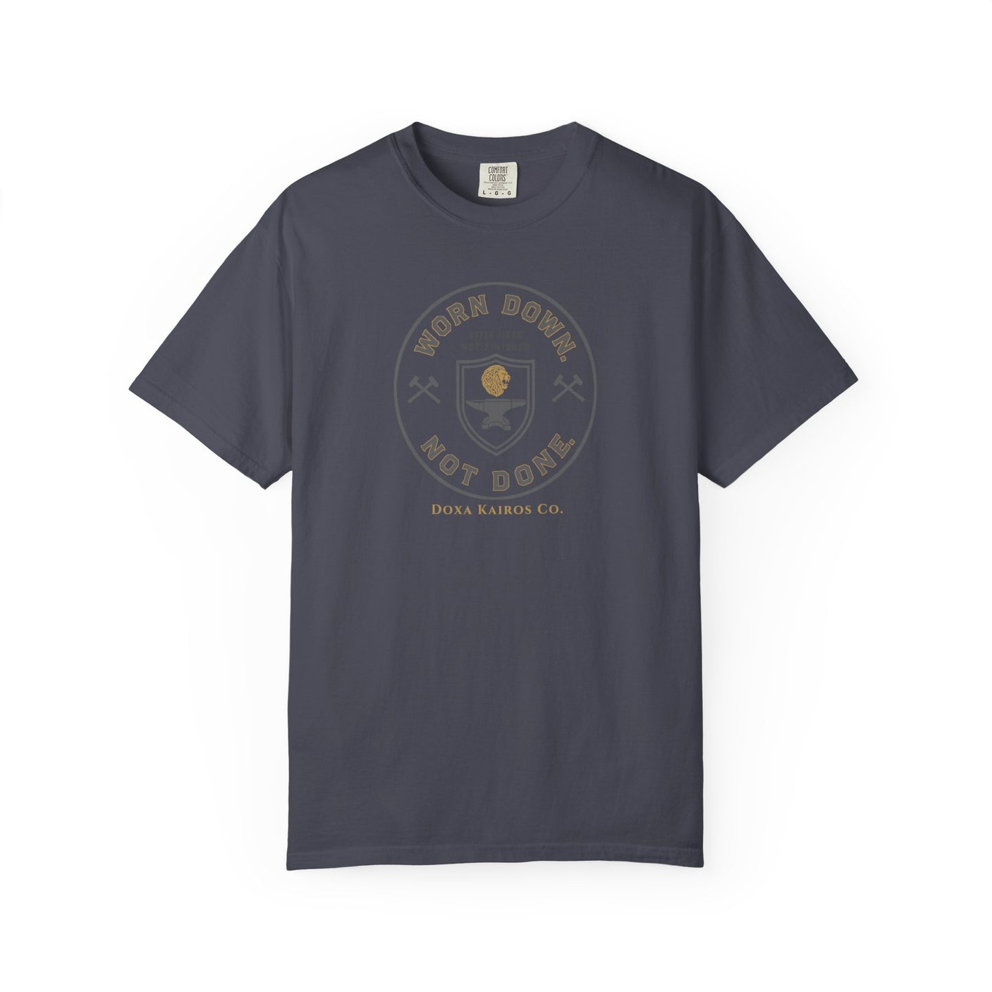 Front of Navy Worn Down Not Done  Doxa Kairos™ Signature T-Shirt