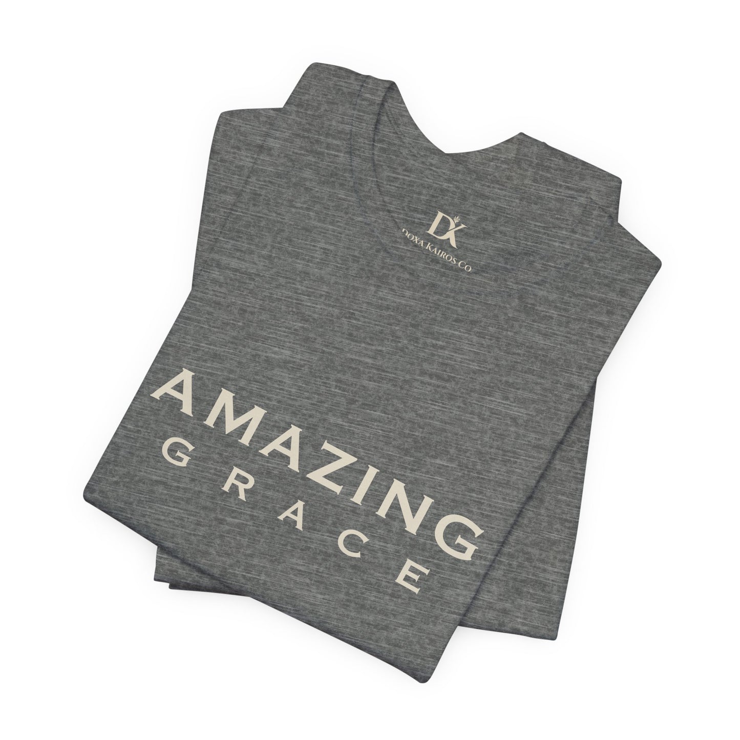 Folded Deep Heather Amazing Grace Wordmark  Doxa Kairos™ T-Shirt