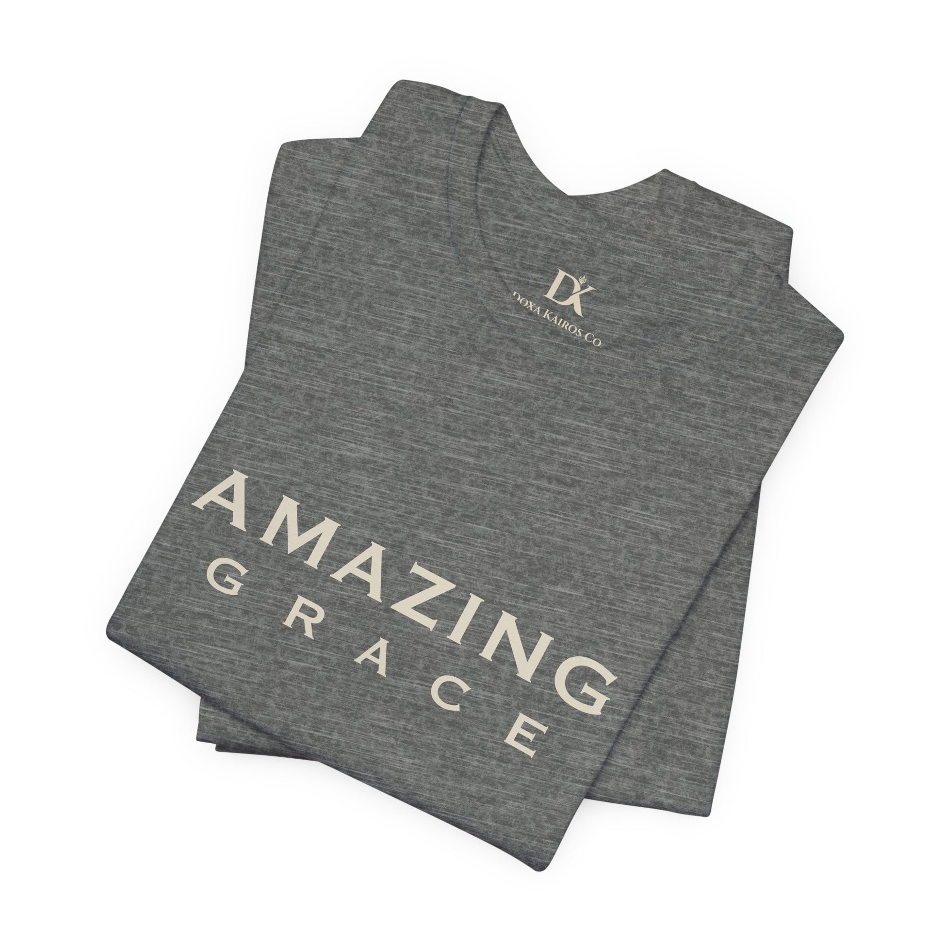 Folded Deep Heather Amazing Grace Wordmark  Doxa Kairos™ T-Shirt