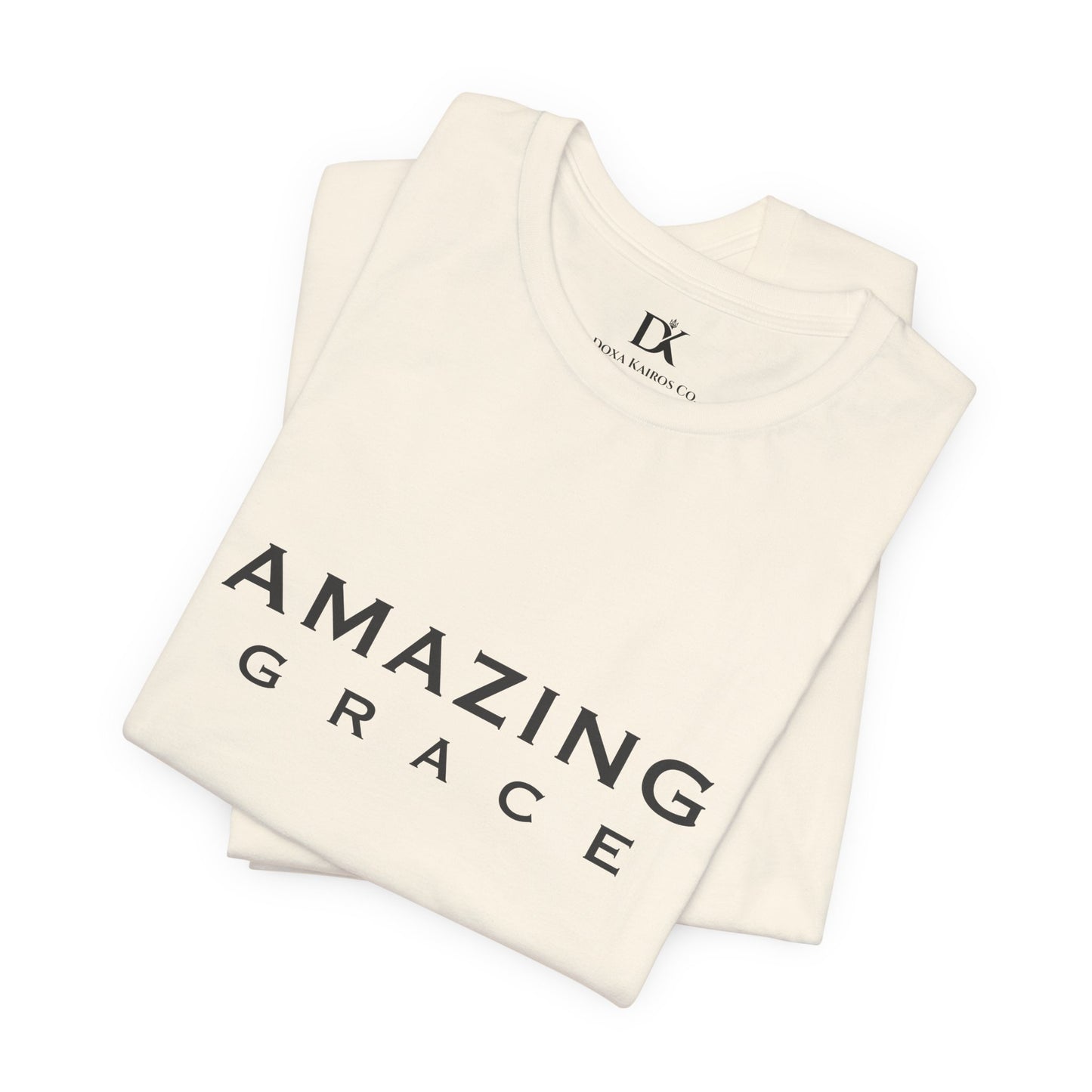 Folded Natural Amazing Grace Wordmark  Doxa Kairos™ T-Shirt