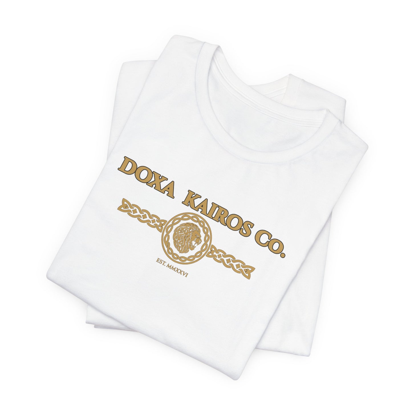 Folded White DK Vintage Logo Doxa Kairos™ T-Shirt