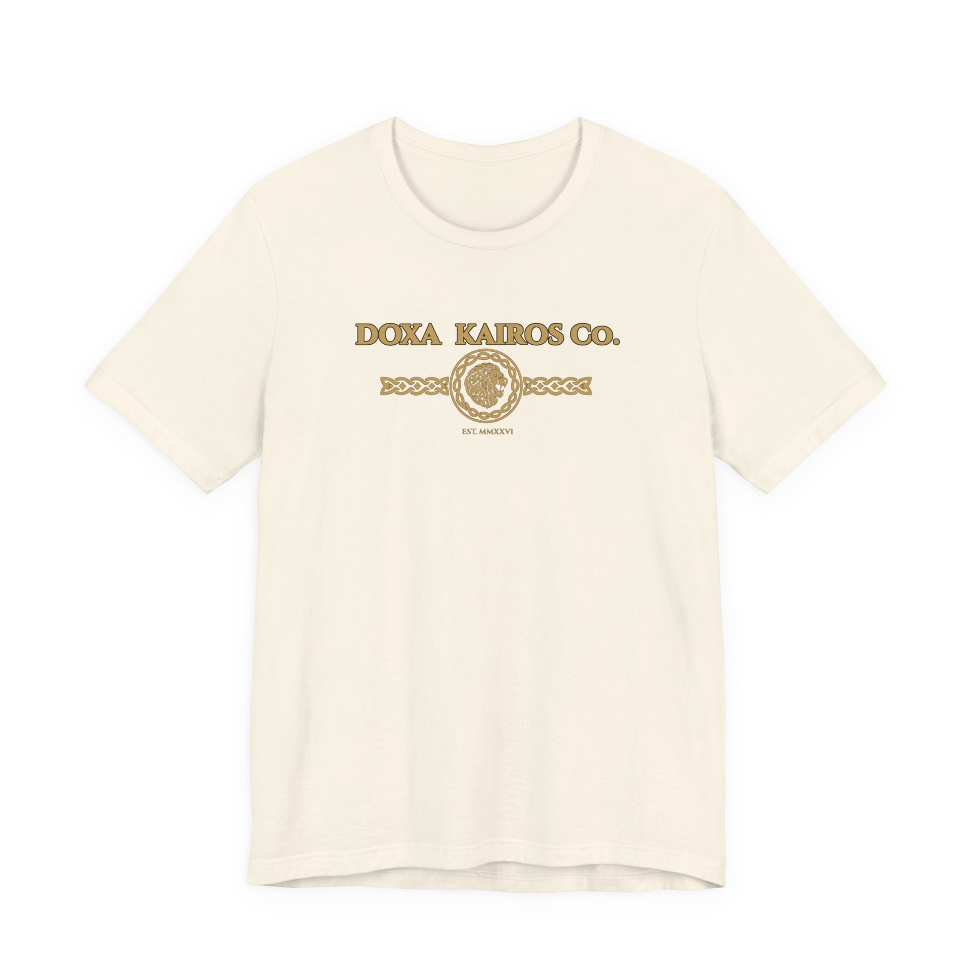 Front of Natural DK Vintage Logo Doxa Kairos™ T-Shirt