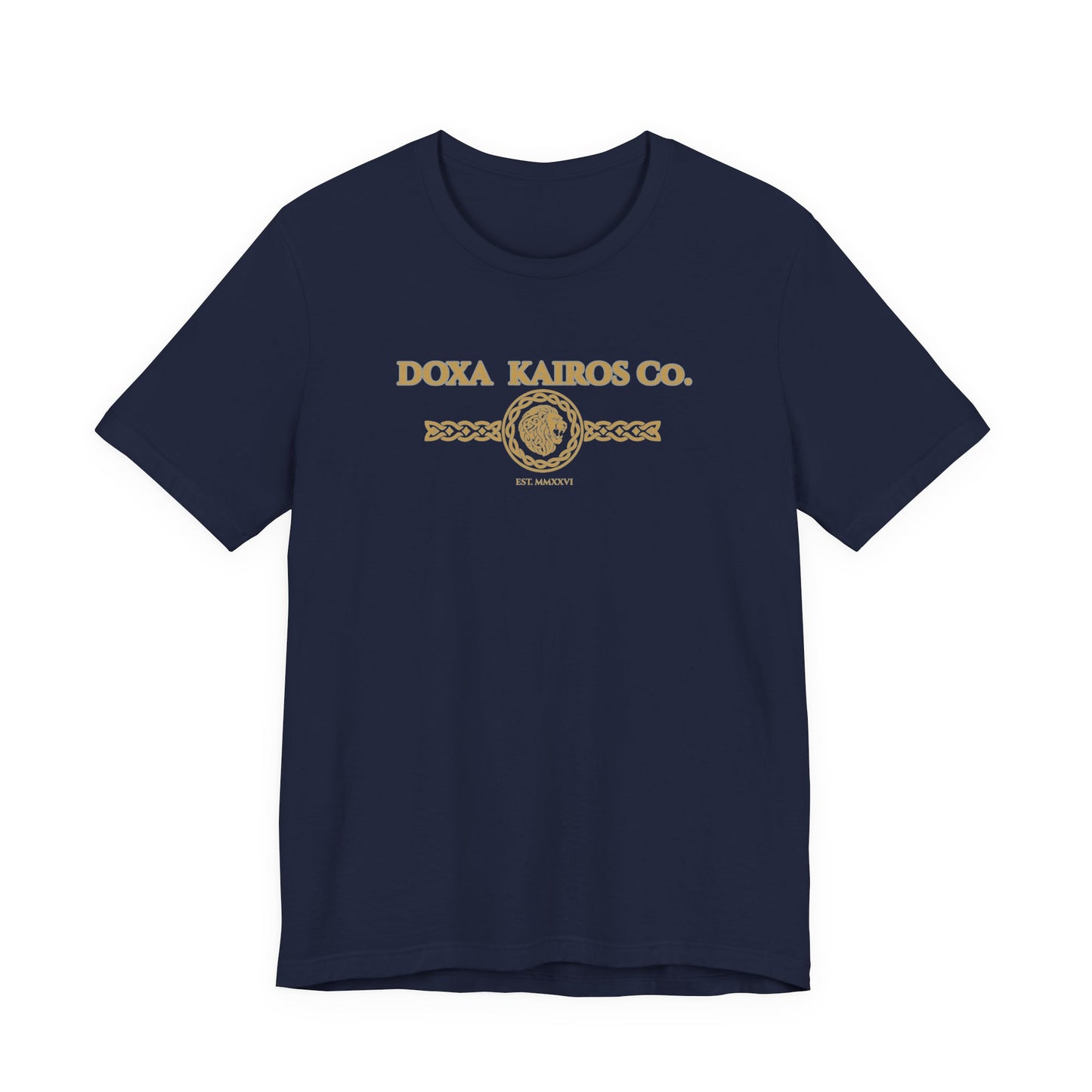 Front of Navy DK Vintage Logo Doxa Kairos™ T-Shirt