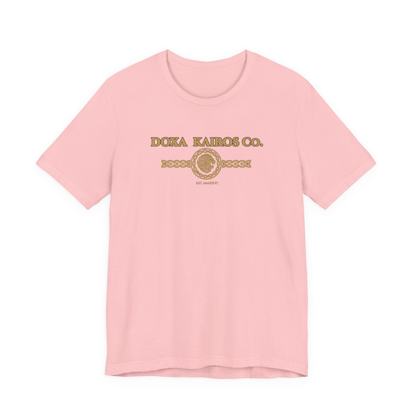 Front of Pink DK Vintage Logo Doxa Kairos™ T-Shirt