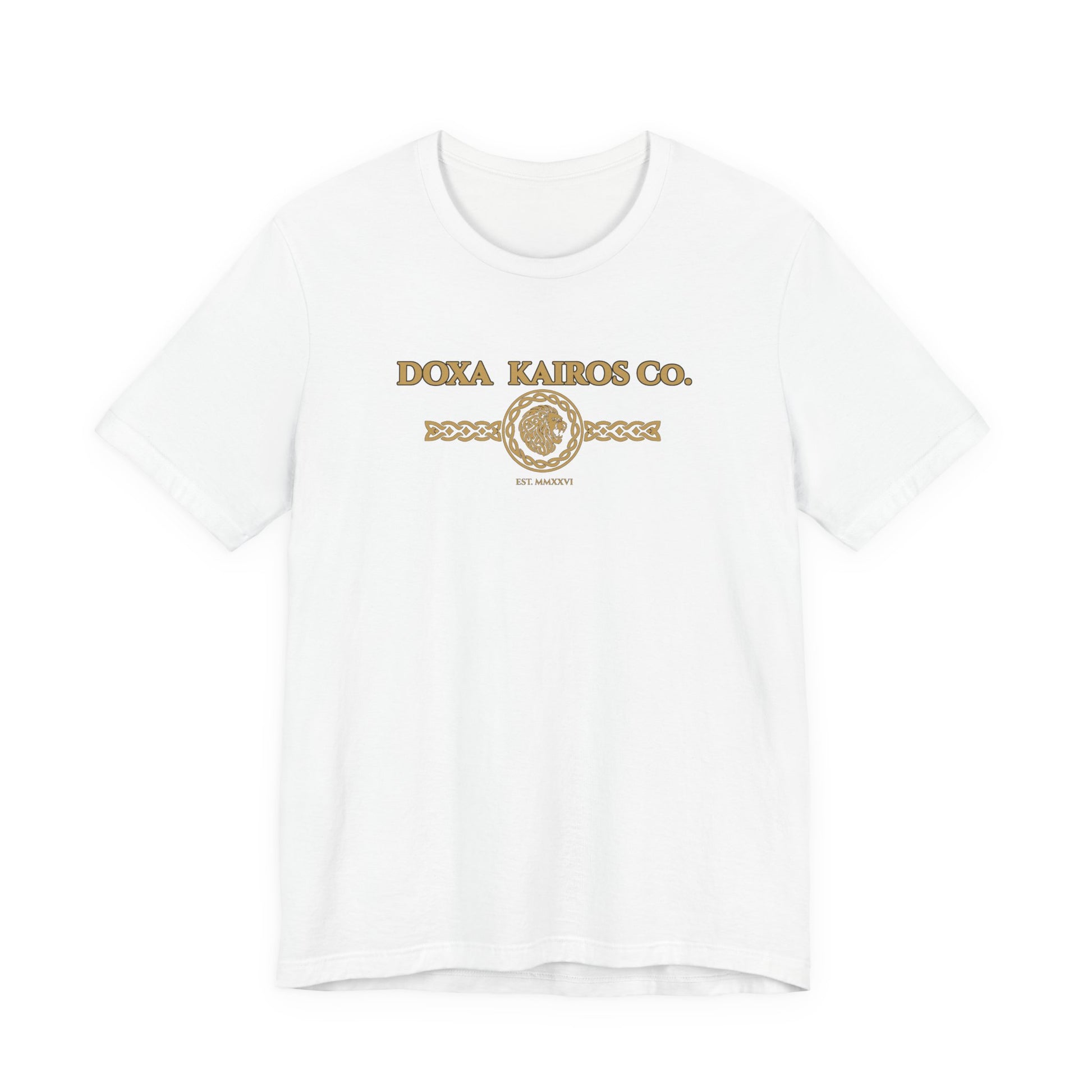  Front of White DK Vintage Logo Doxa Kairos™ T-Shirt