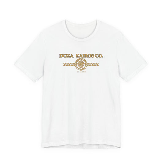  Front of White DK Vintage Logo Doxa Kairos™ T-Shirt