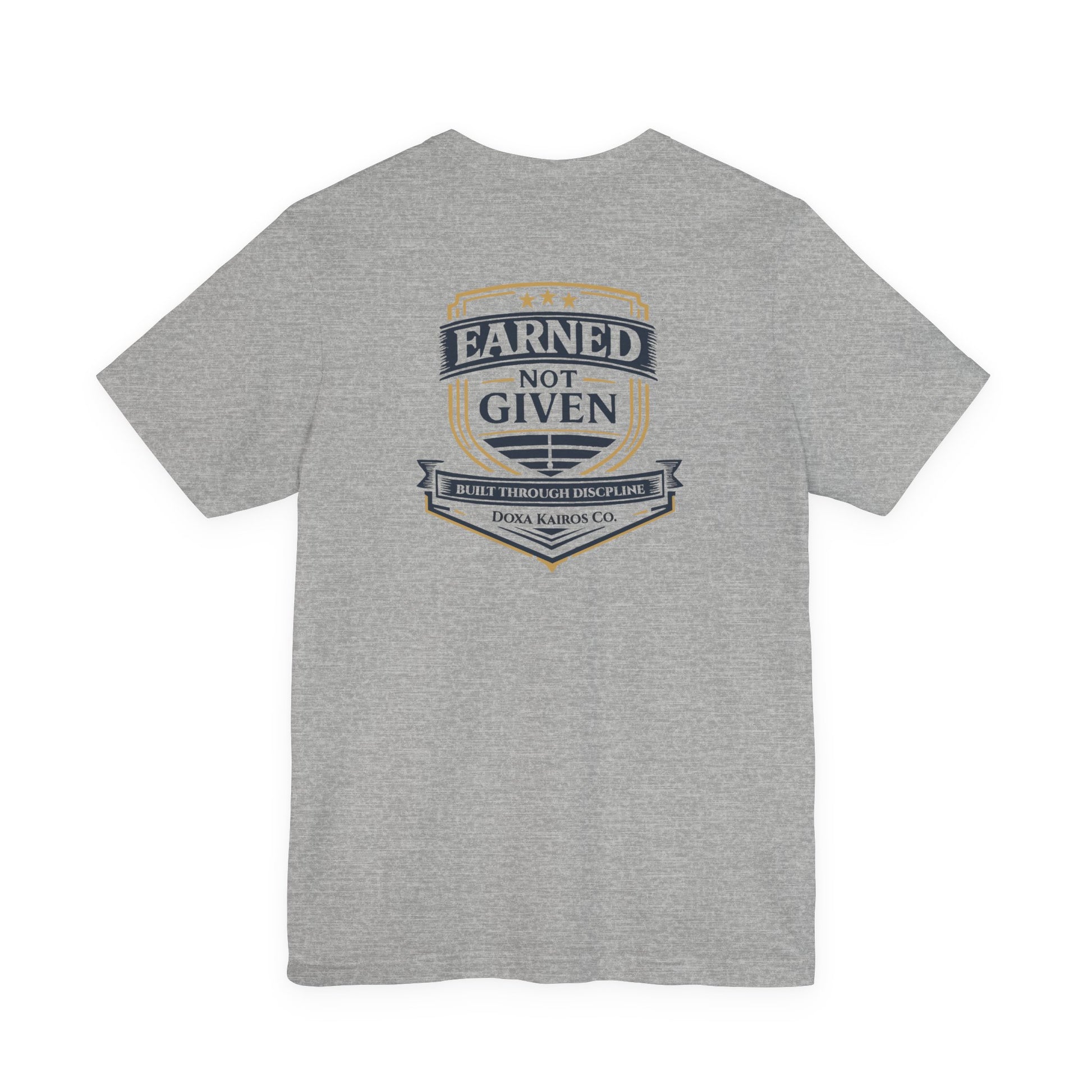 Back of Grey Earned Not Given Doxa Kairos™ T-Shirt