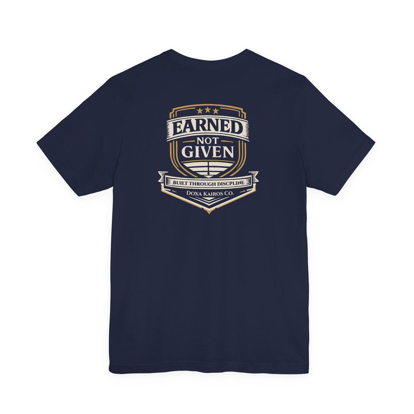 Back of Navy Earned Not Given Doxa Kairos™ T-Shirt