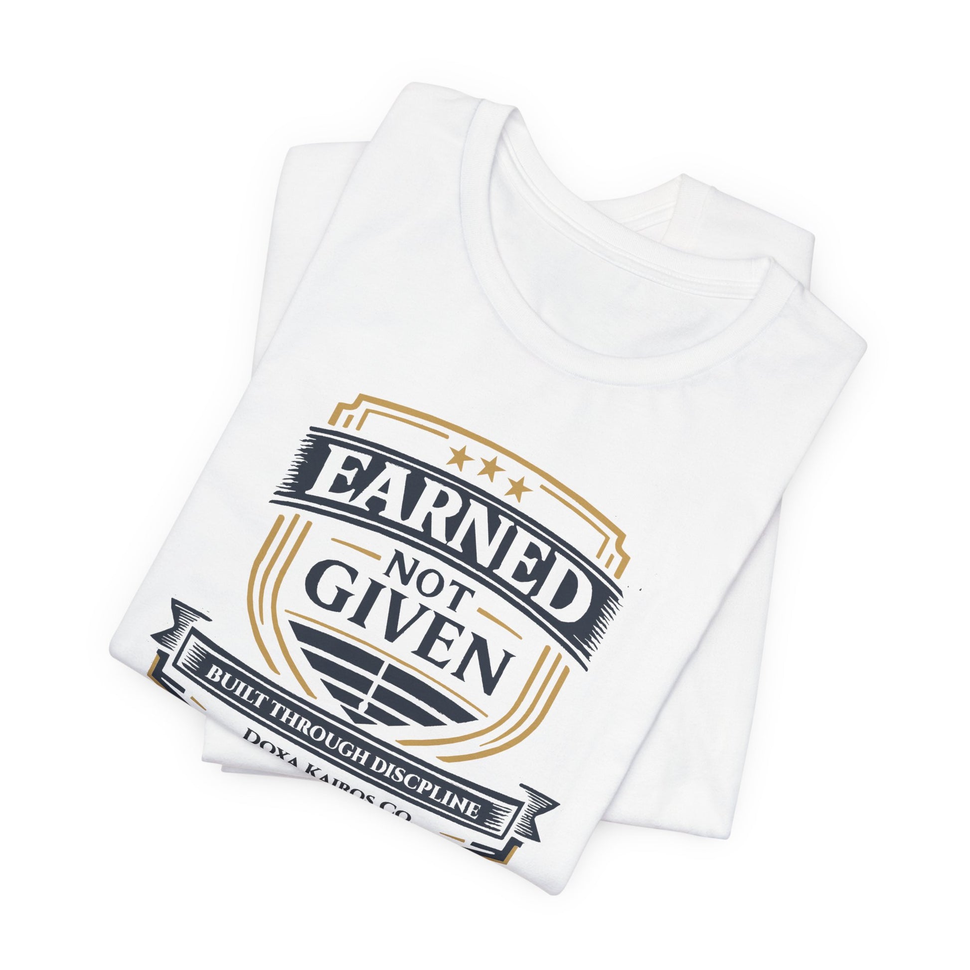 Folded White Earned Not Given Doxa Kairos™ T-Shirt