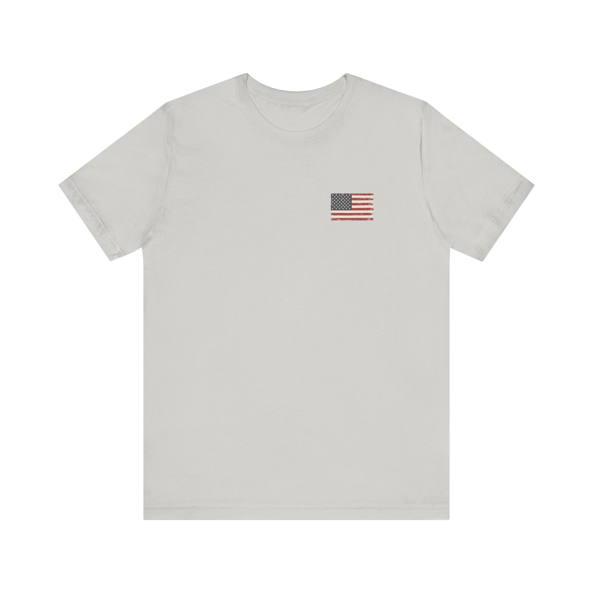 Silver Front Flag Logo of Forged with Freedom Musket  Doxa Kairos™ T-Shirt