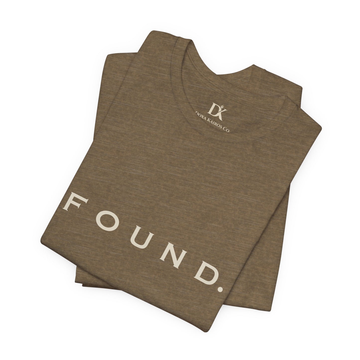 Folded Heather Olive Found Wordmark  Doxa Kairos™ T-Shirt