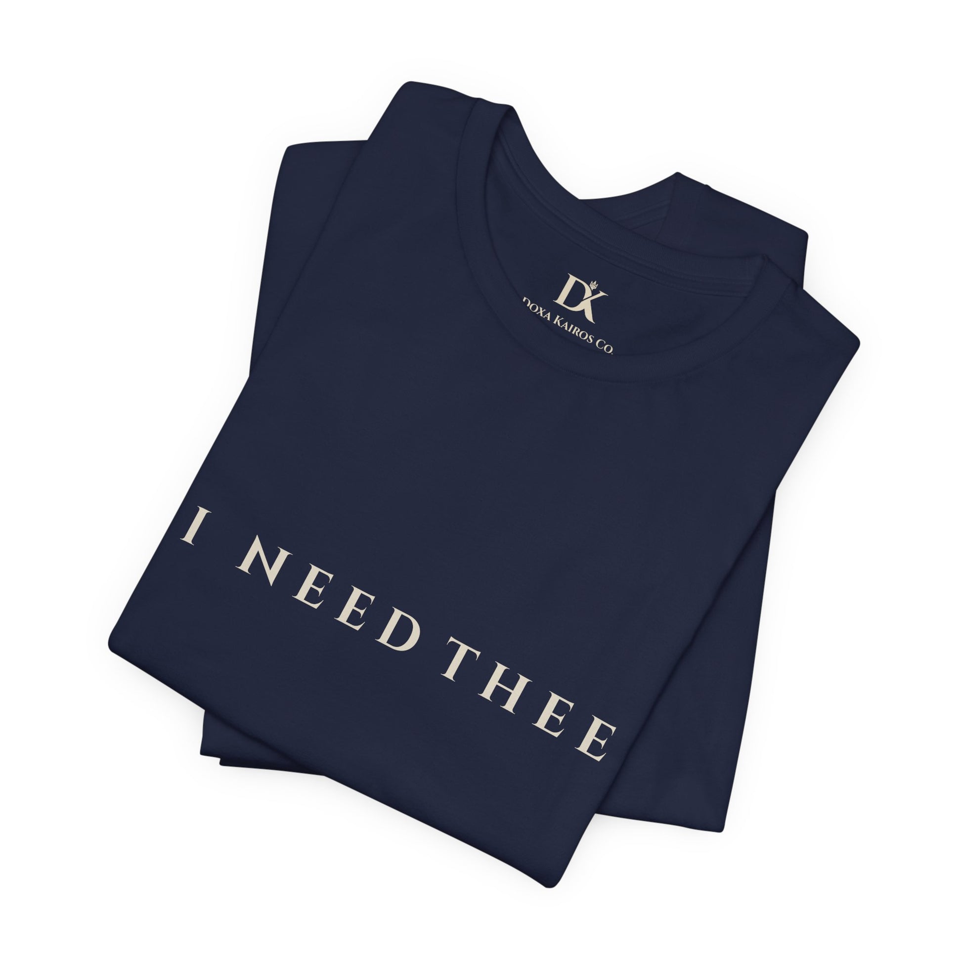 Folded Navy I Need Thee Wordmark  Doxa Kairos™ T-Shirt