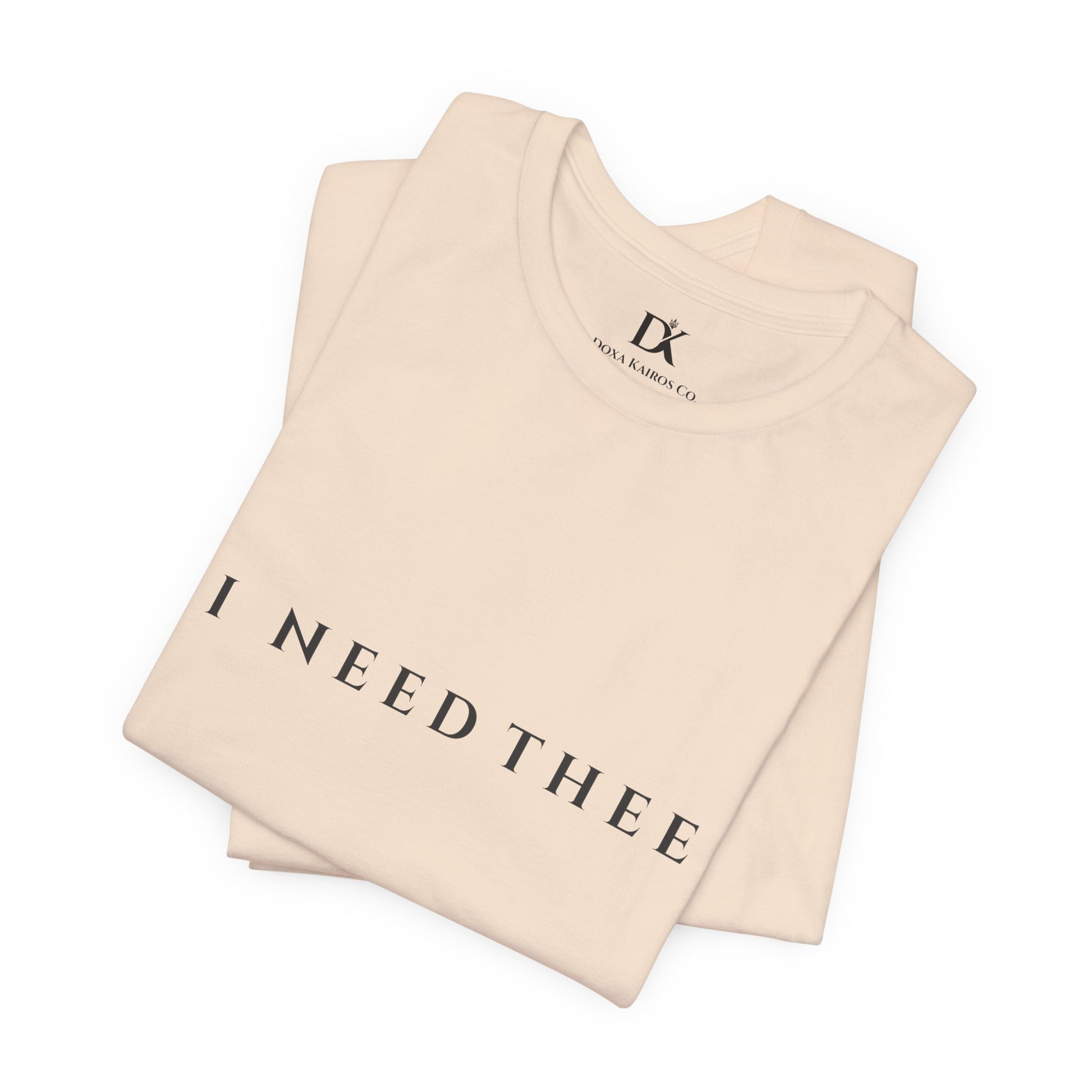 Folded Soft Cream I Need Thee Wordmark  Doxa Kairos™ T-Shirt